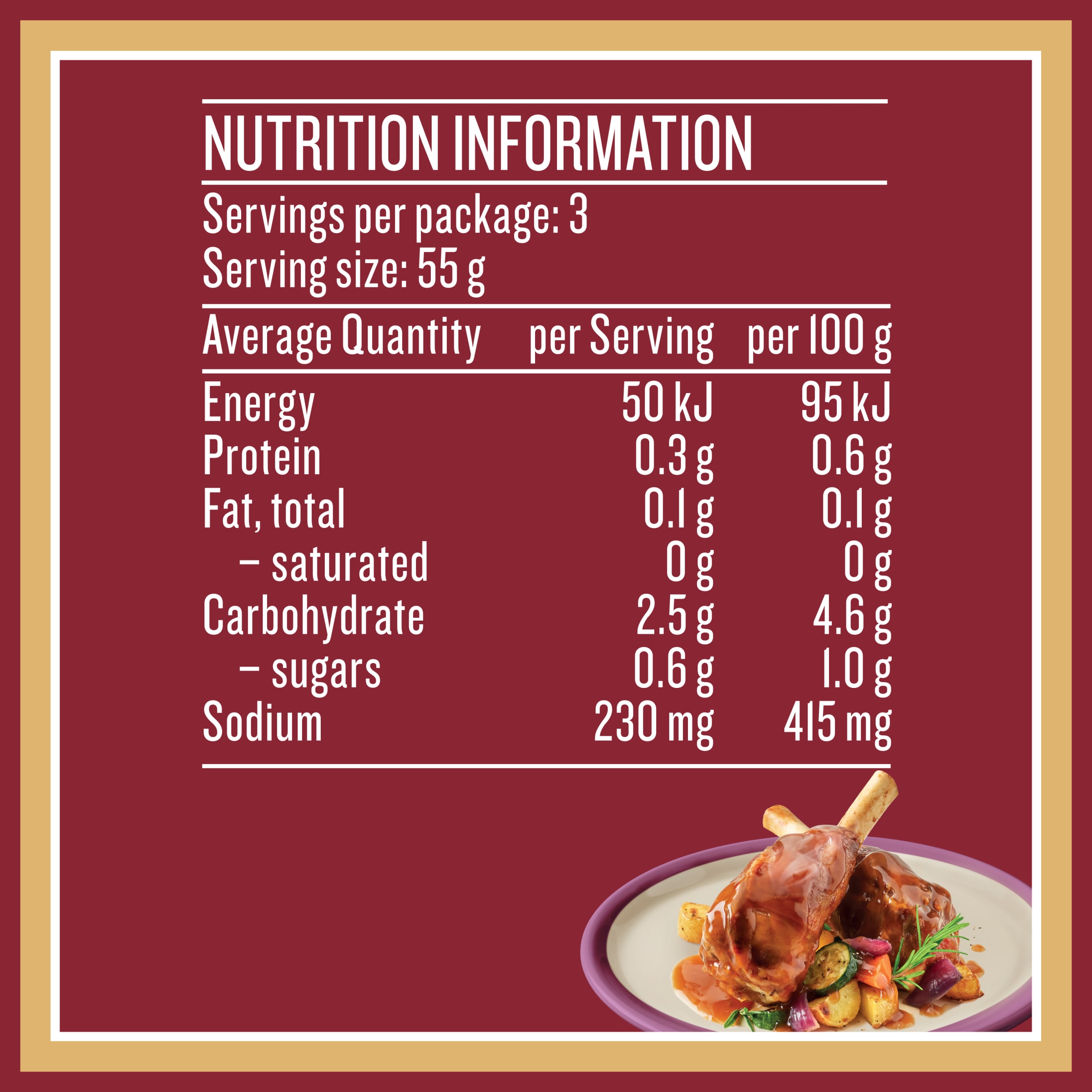 Nutrition info for this product.