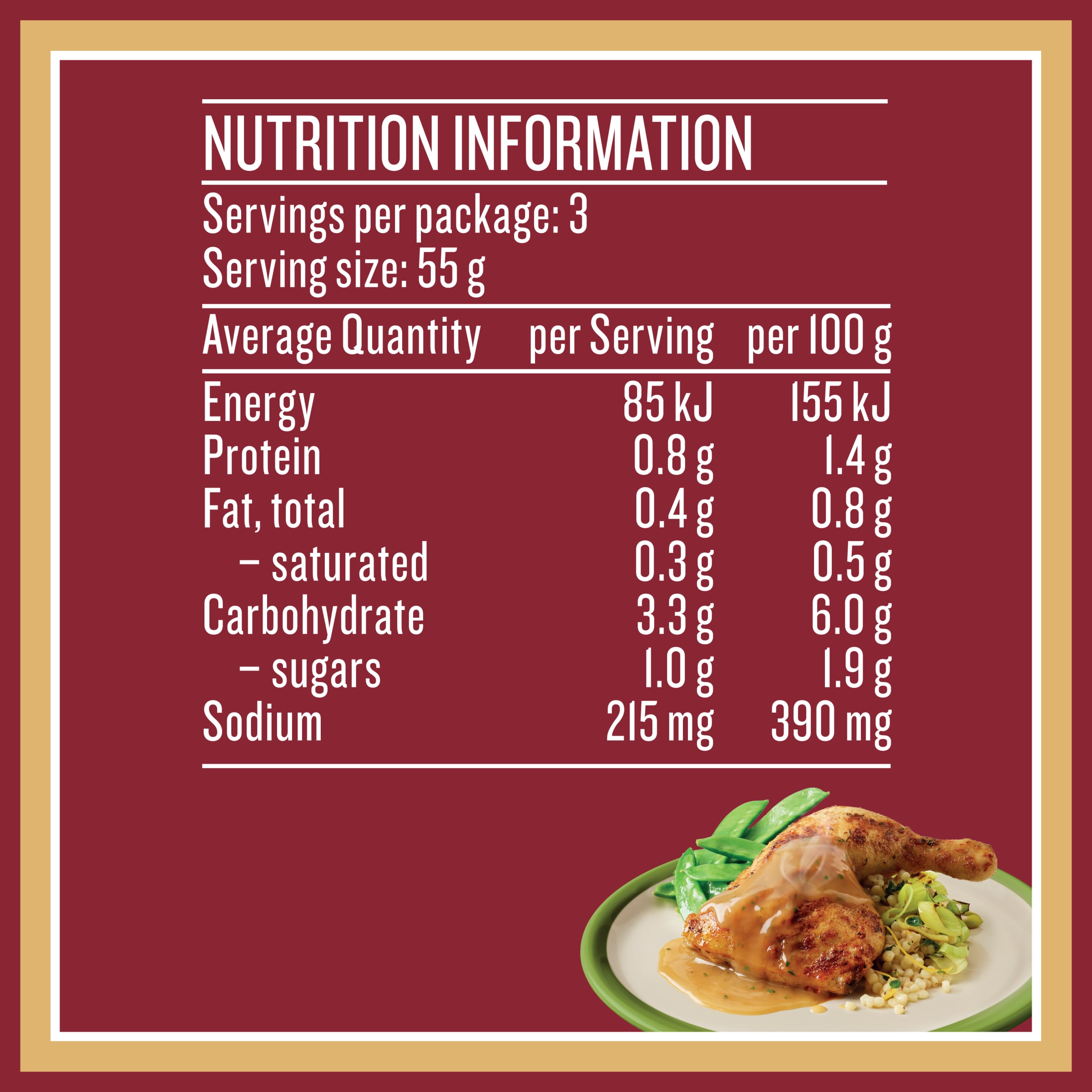 Nutrition info for this product.