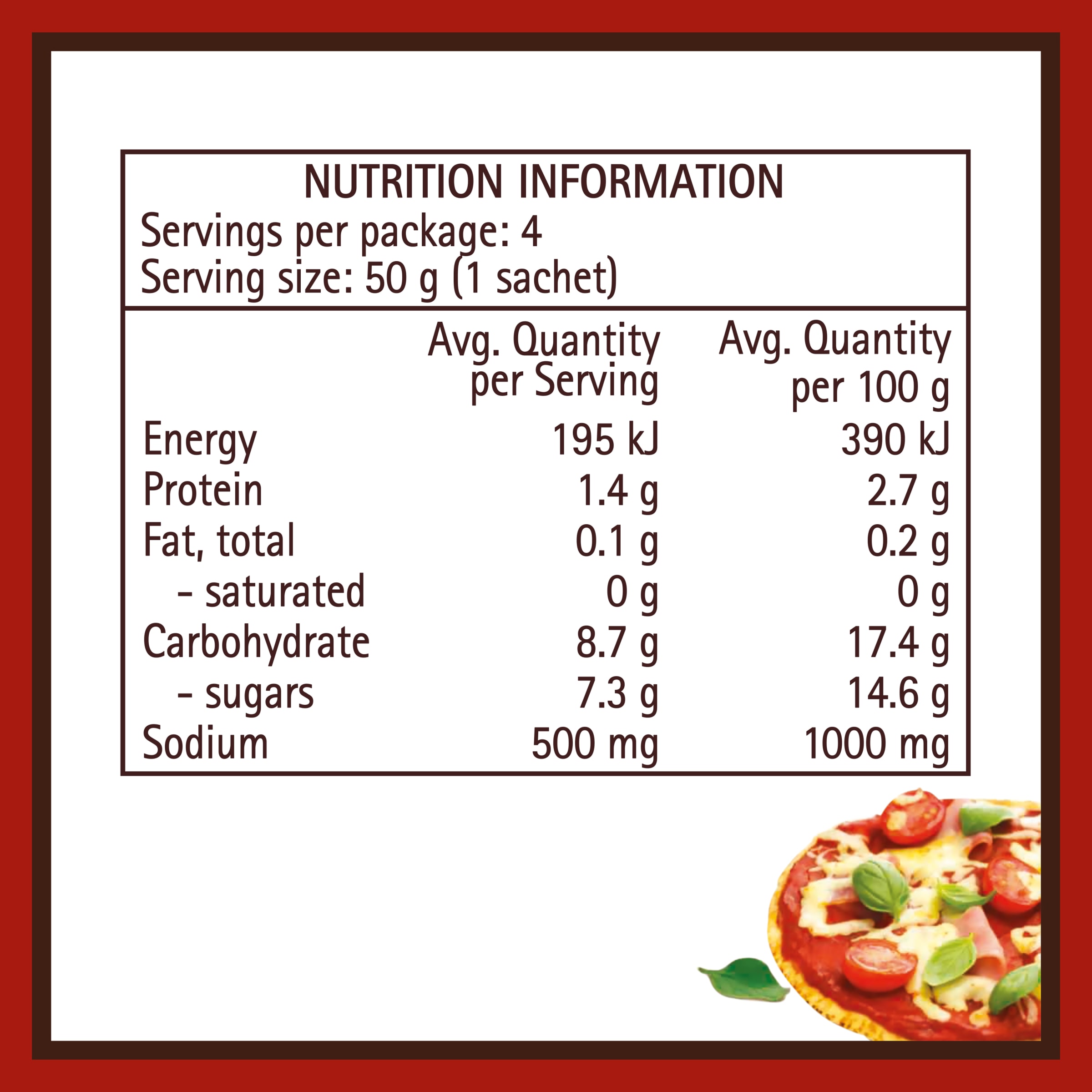 Nutrition info for this product.