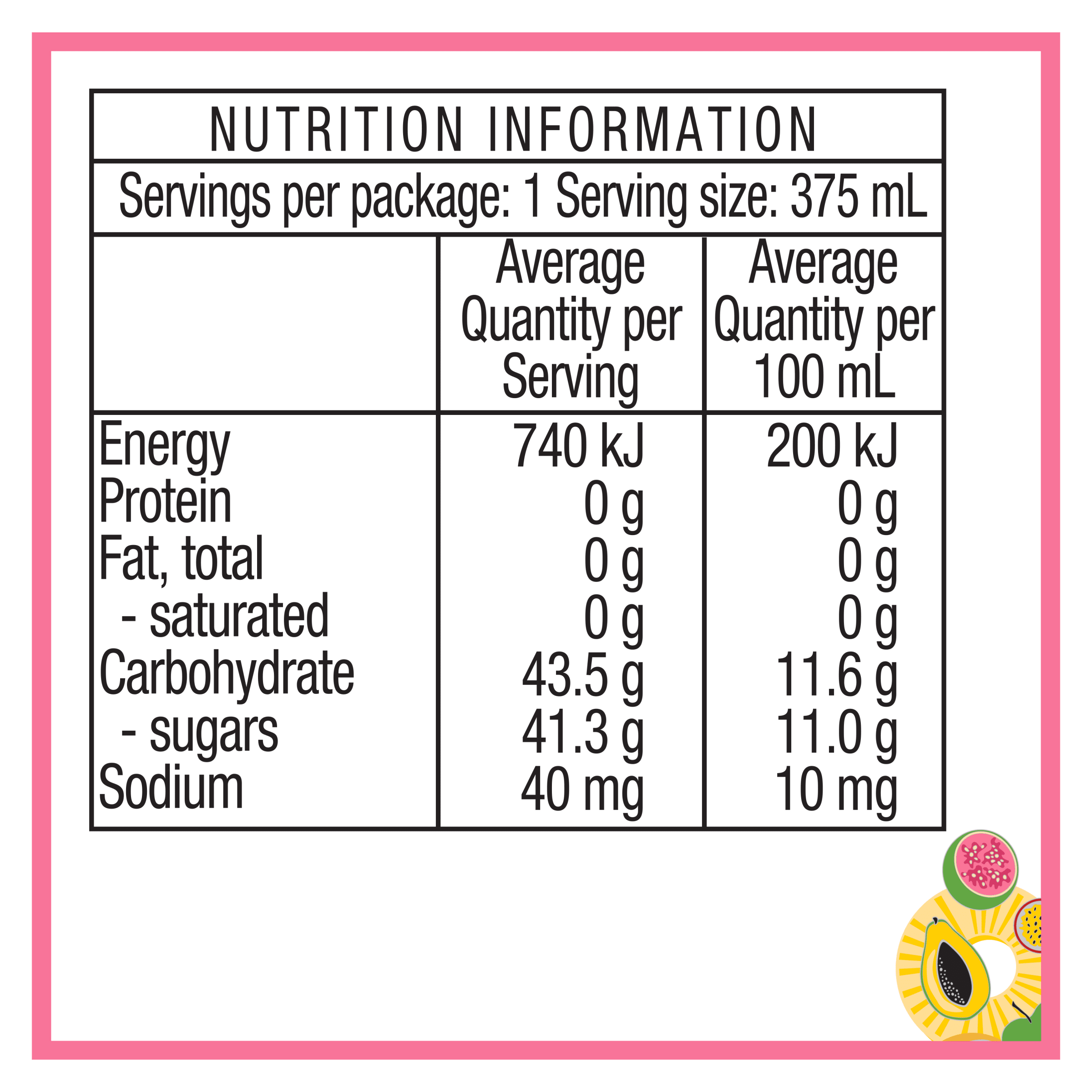 Nutrition info for this product.