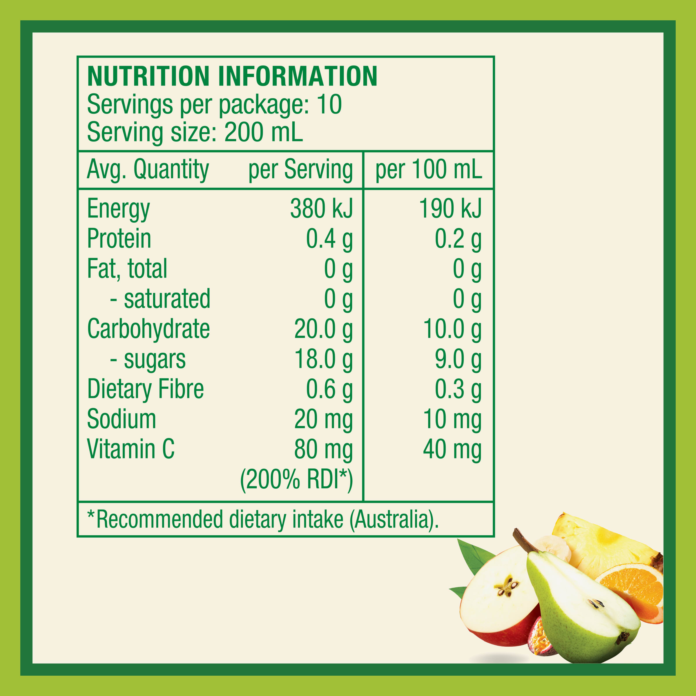 Nutrition info for this product.