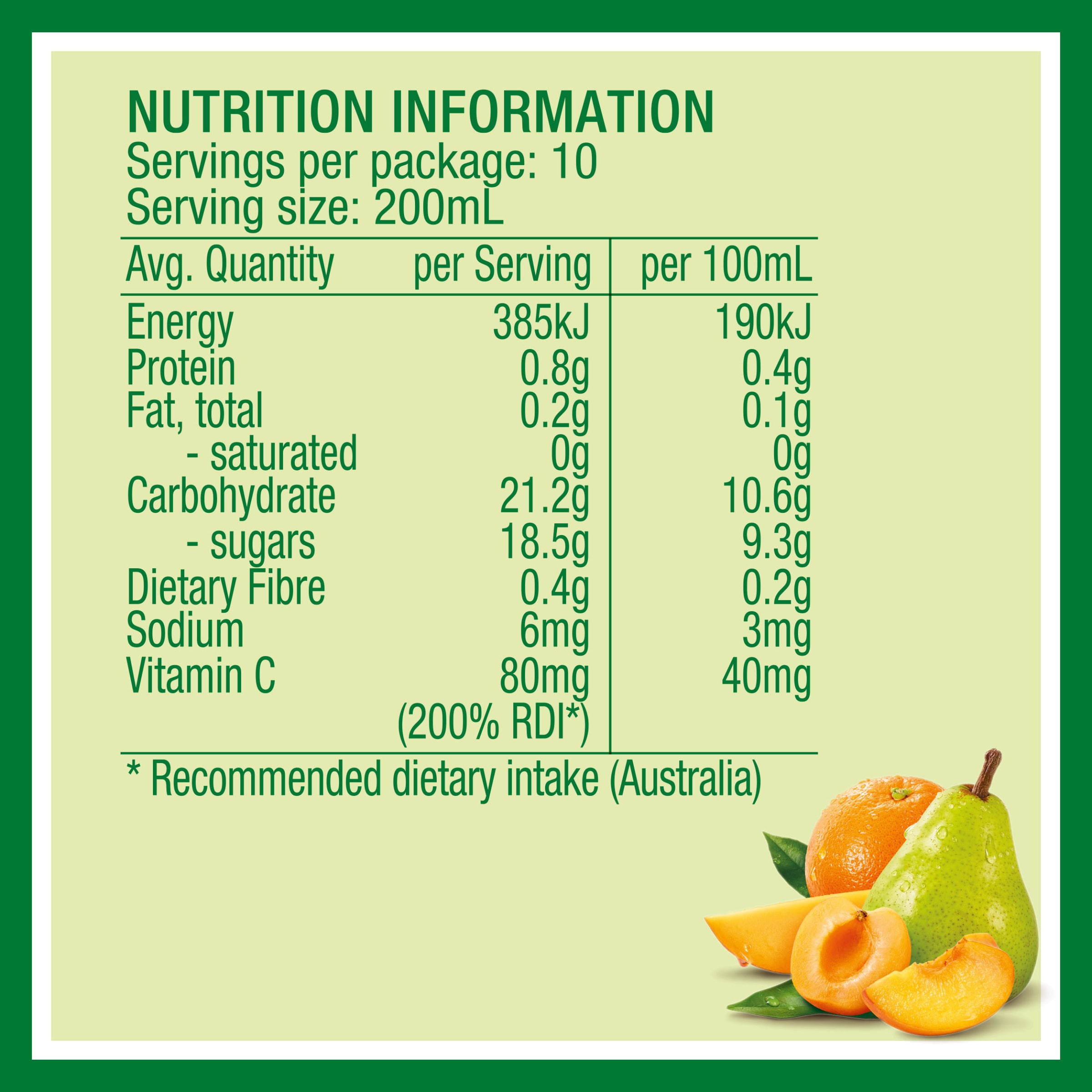 Nutrition info for this product.