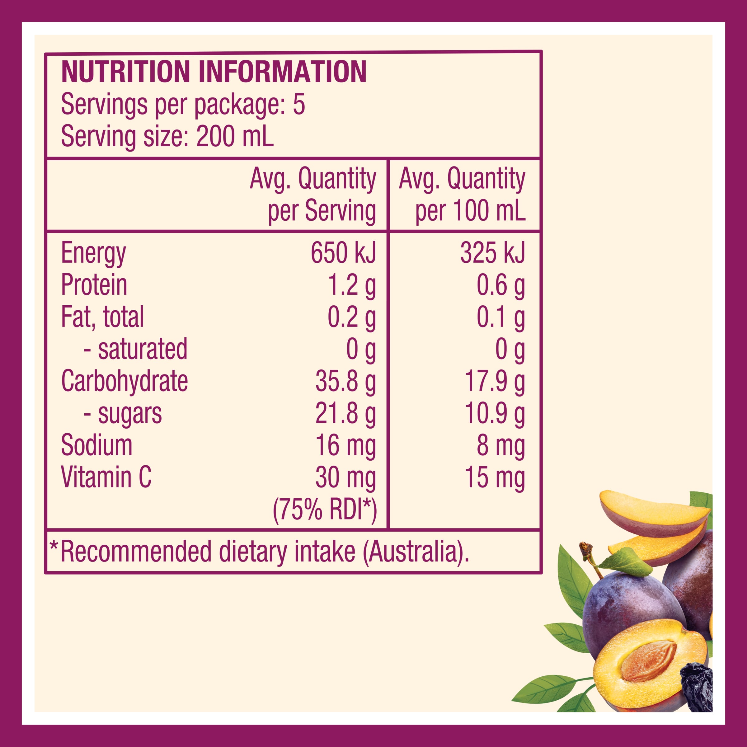 Nutrition info for this product.
