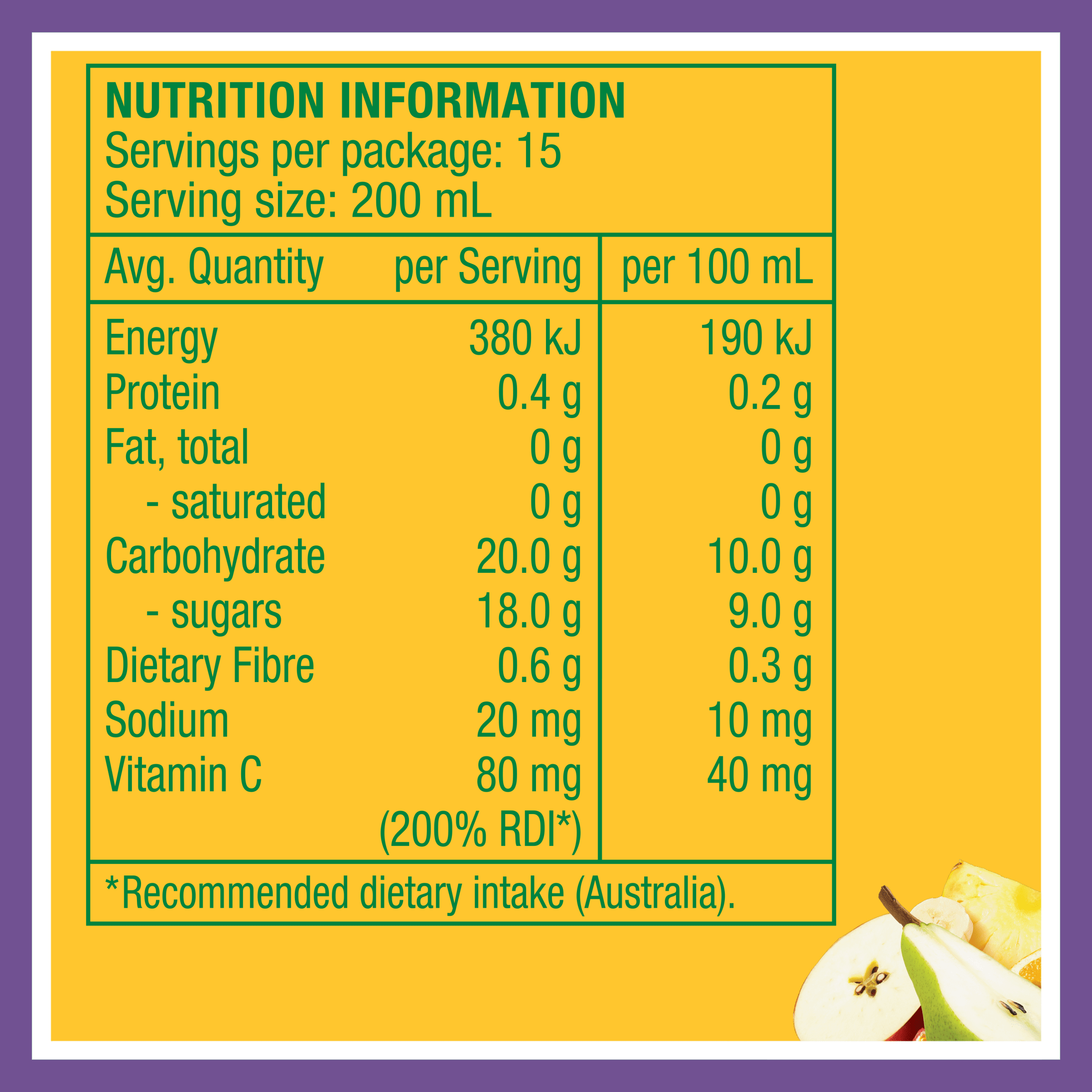 Nutrition info for this product.
