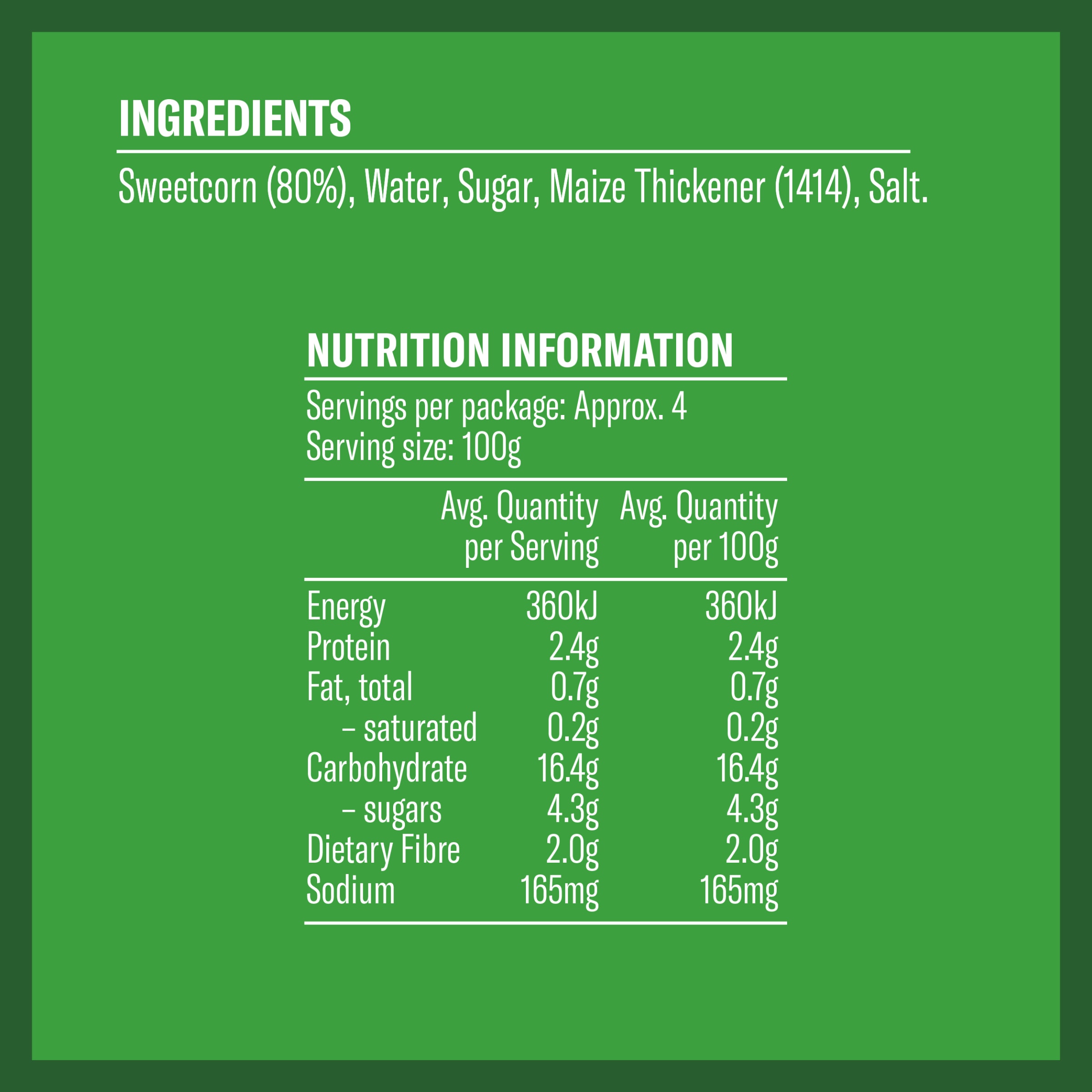 Nutrition info for this product.