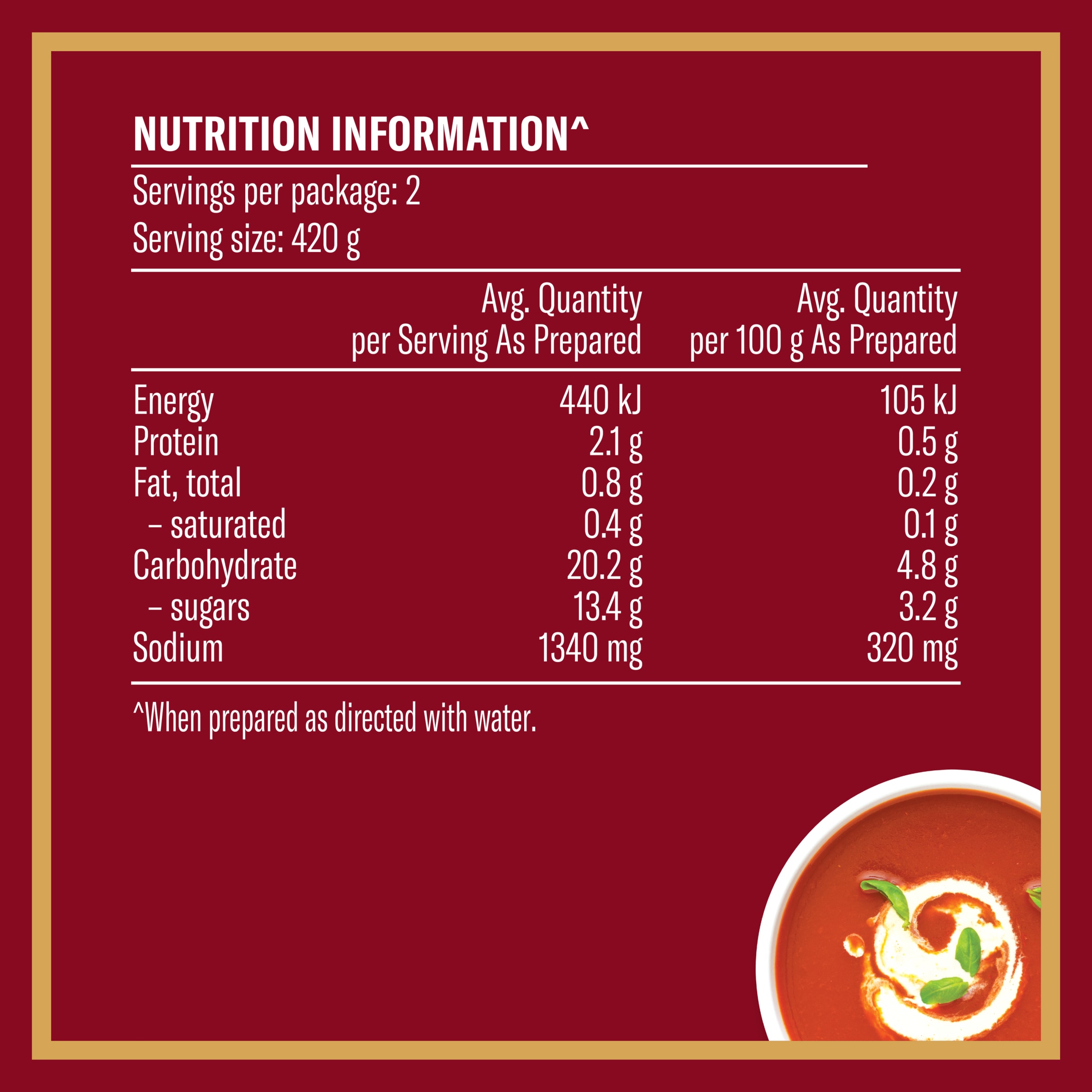 Nutrition info for this product.