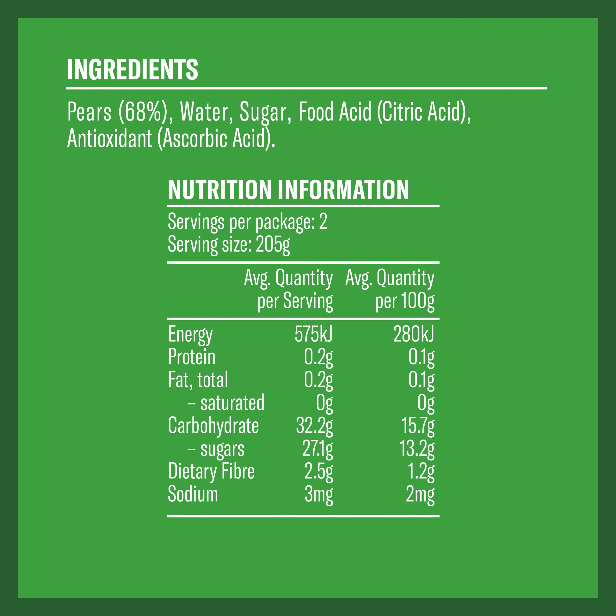Nutrition info for this product.