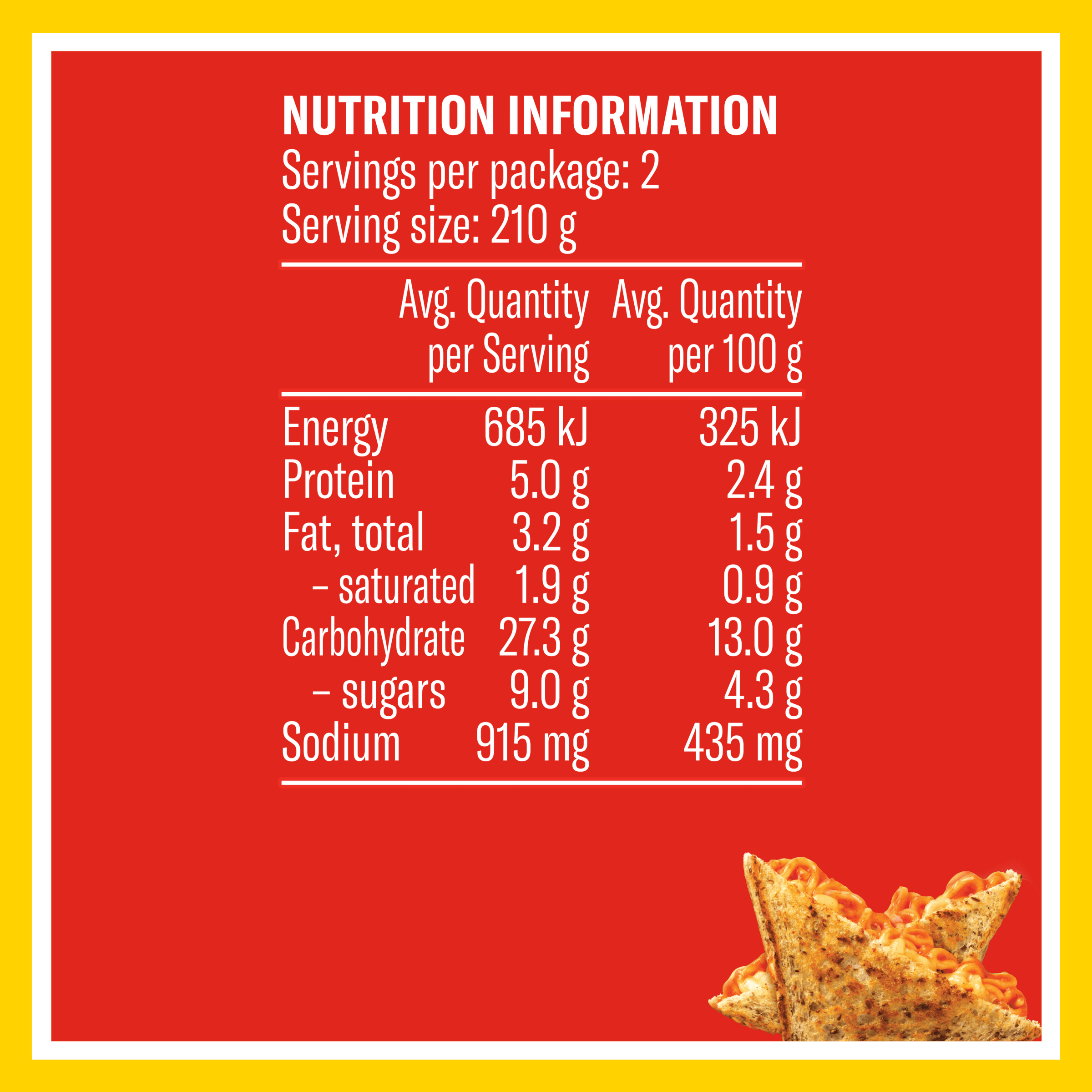 Nutrition info for this product.