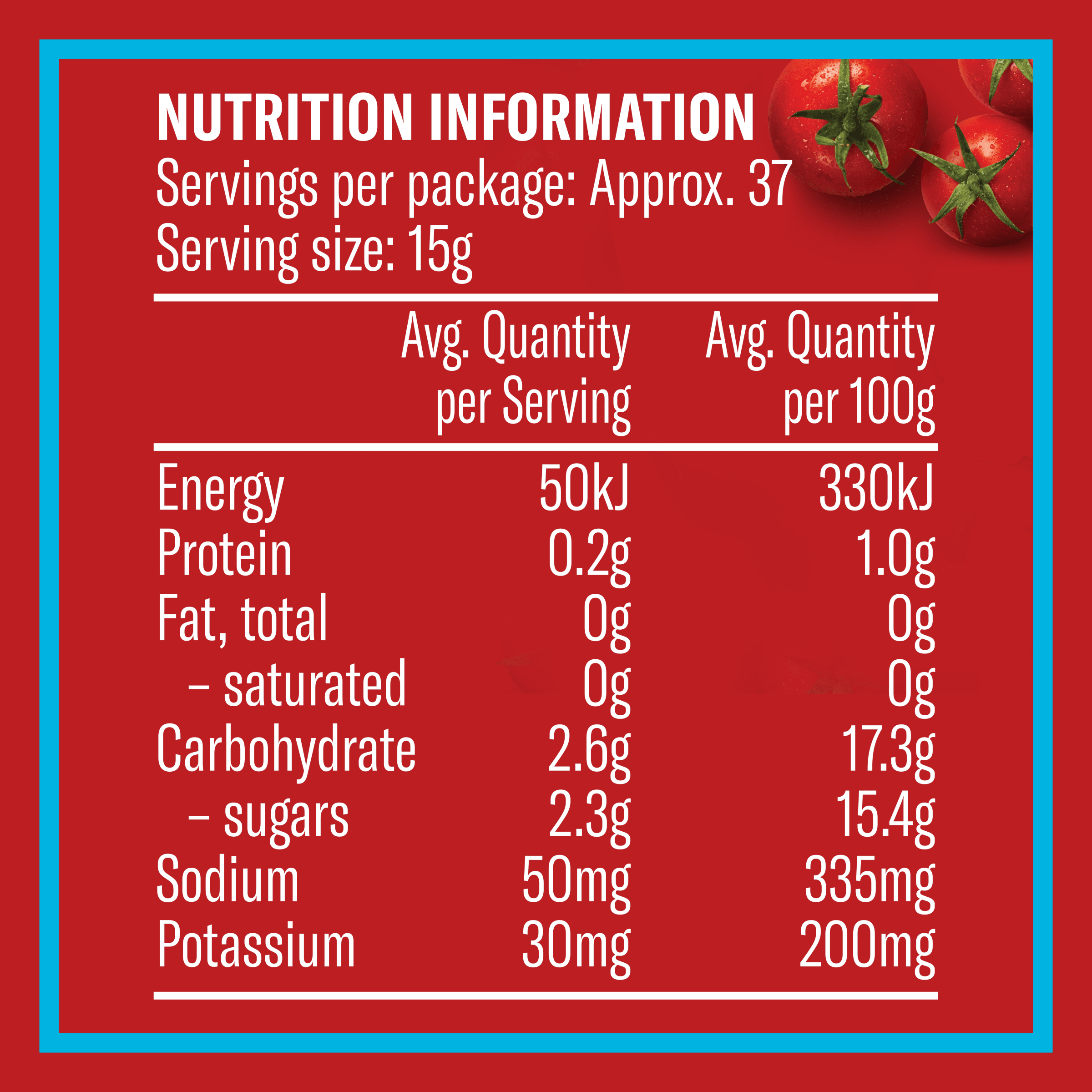 Nutrition info for this product.