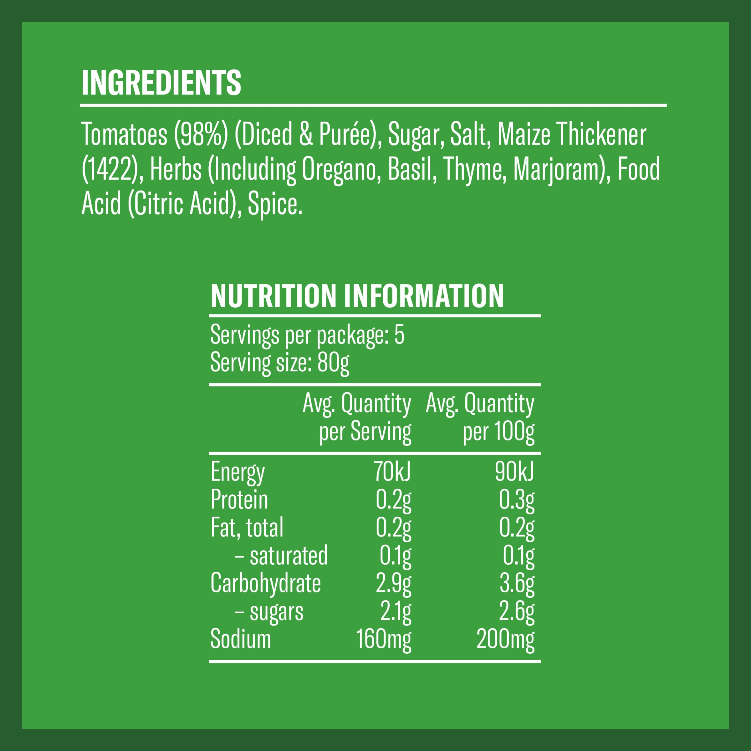 Nutrition info for this product.