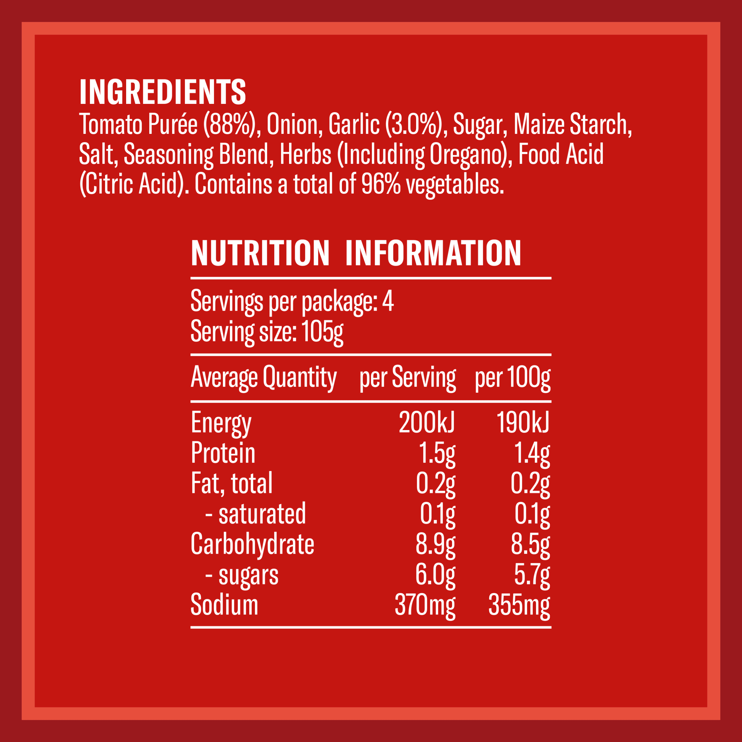 Nutrition info for this product.