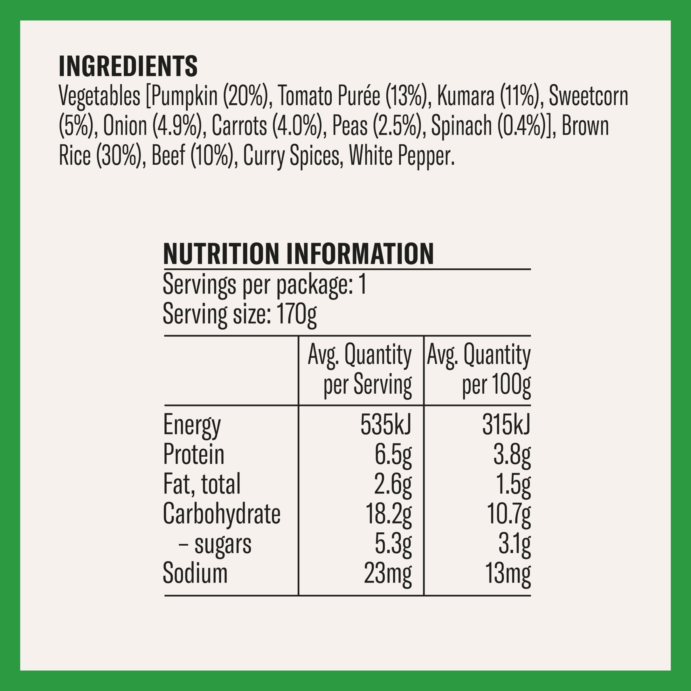 Nutrition info for this product.