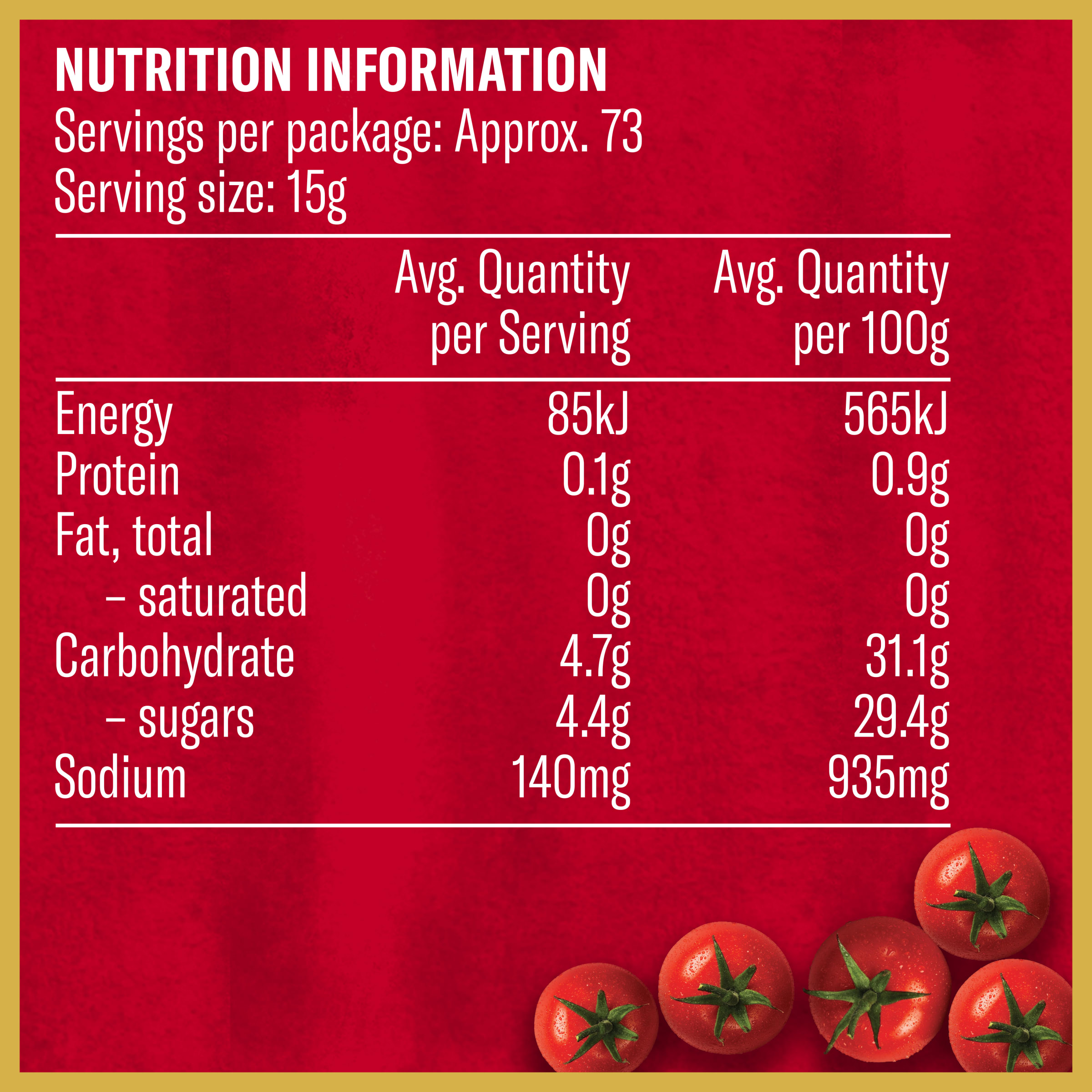 Nutrition info for this product.