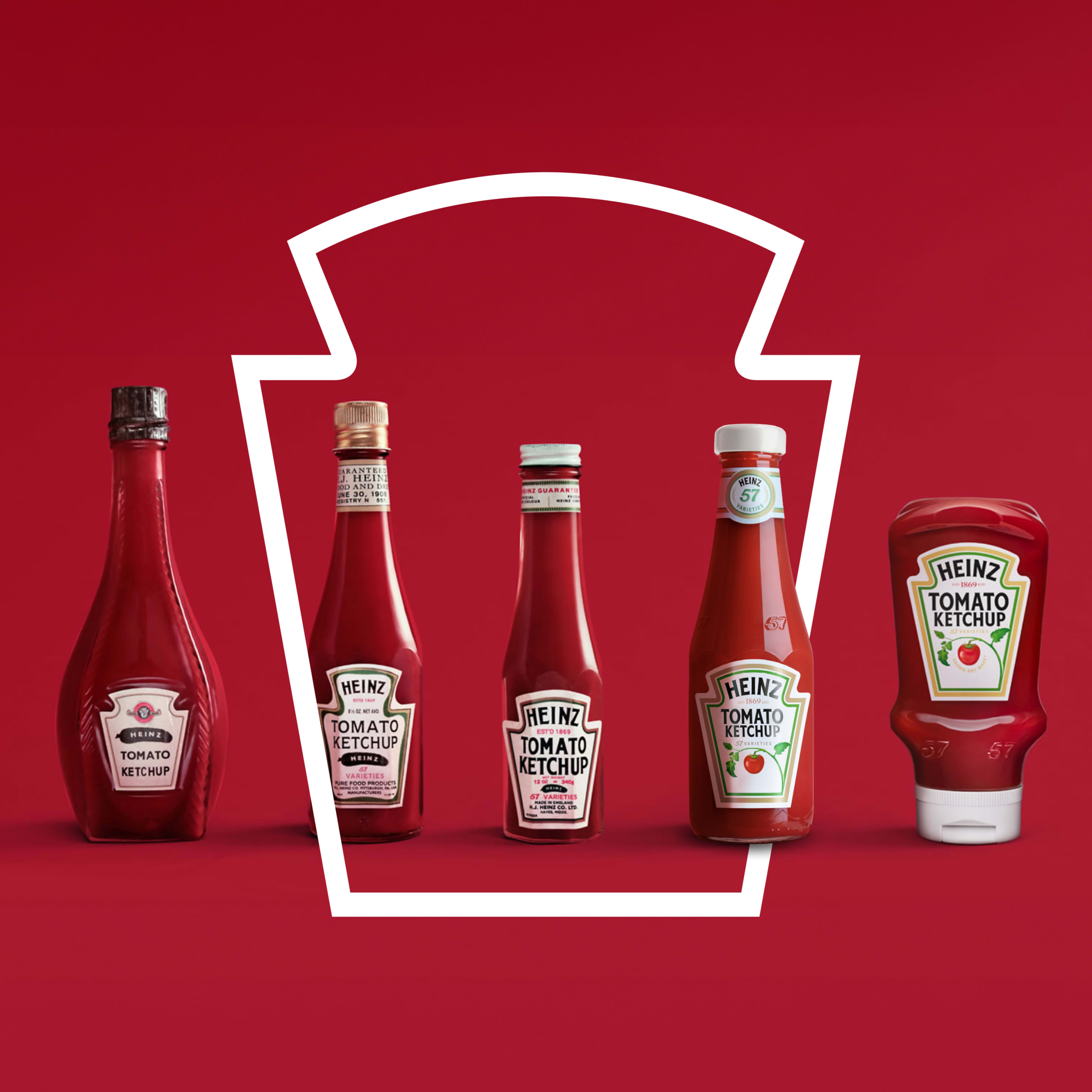 Butelki ketchupu Heinz