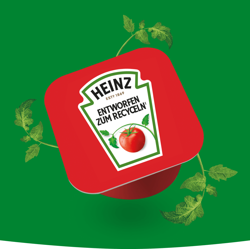 Entworfen für recycelbare Heinz Ketchup-Verpackung.