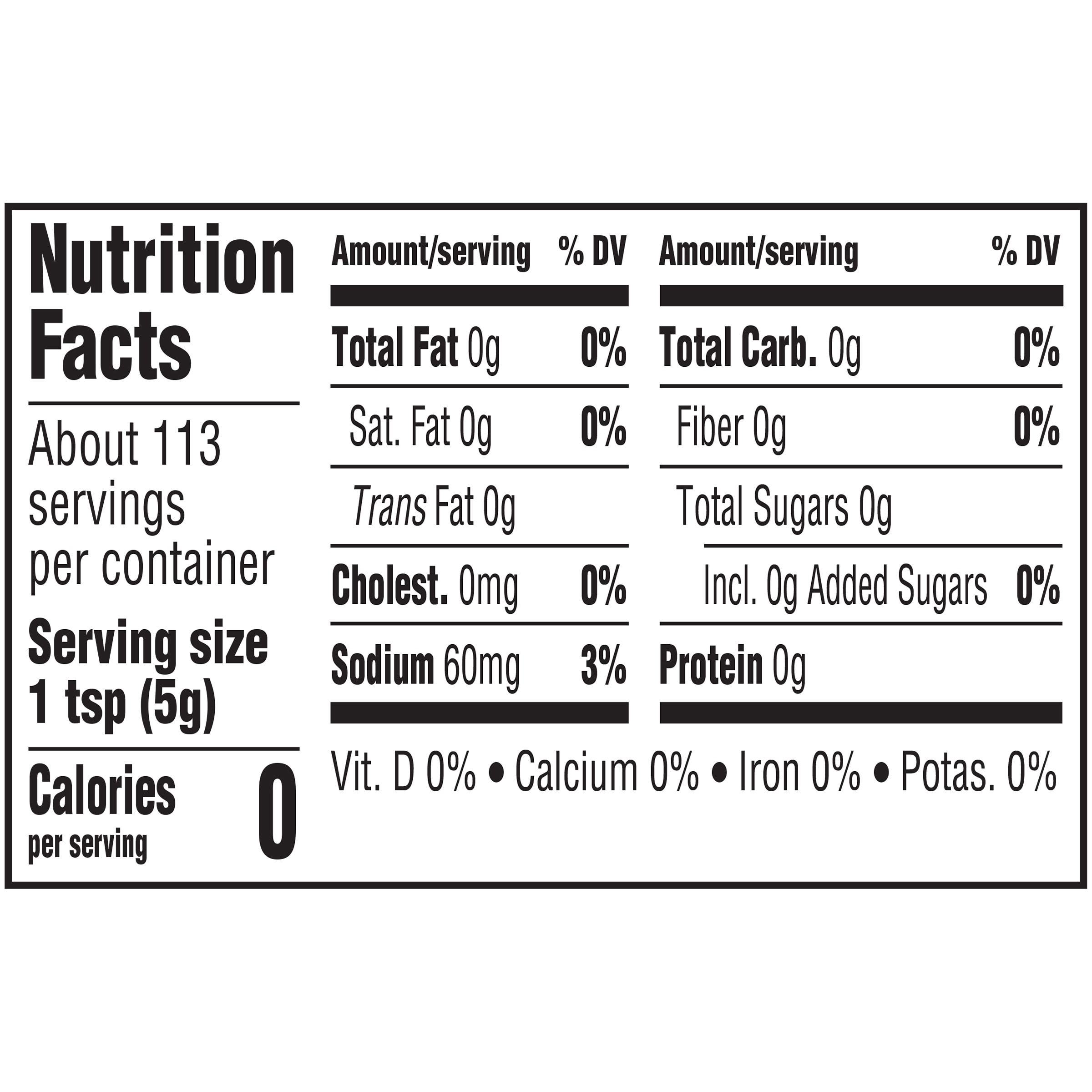 Nutrition info for this product.