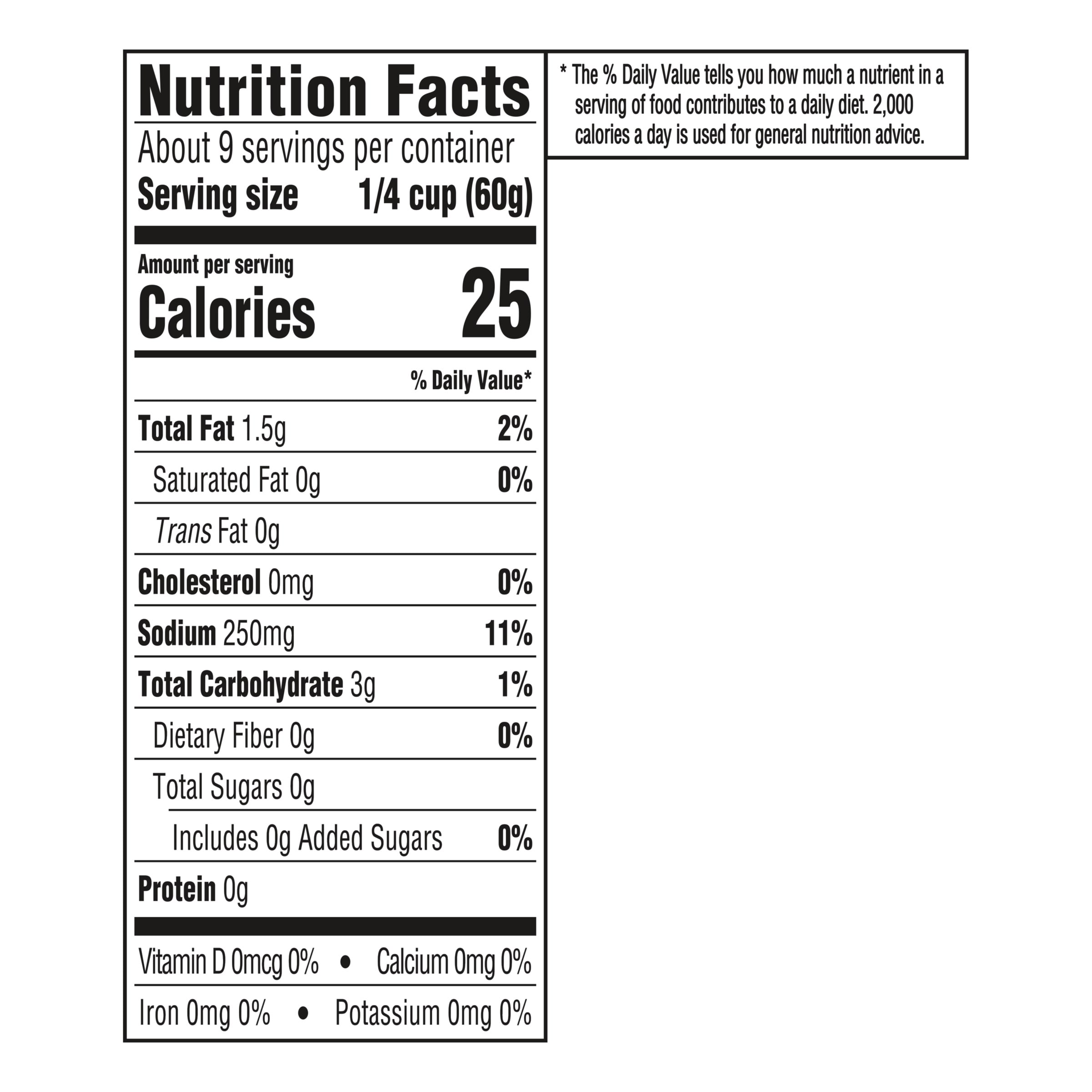 Nutrition info for this product.