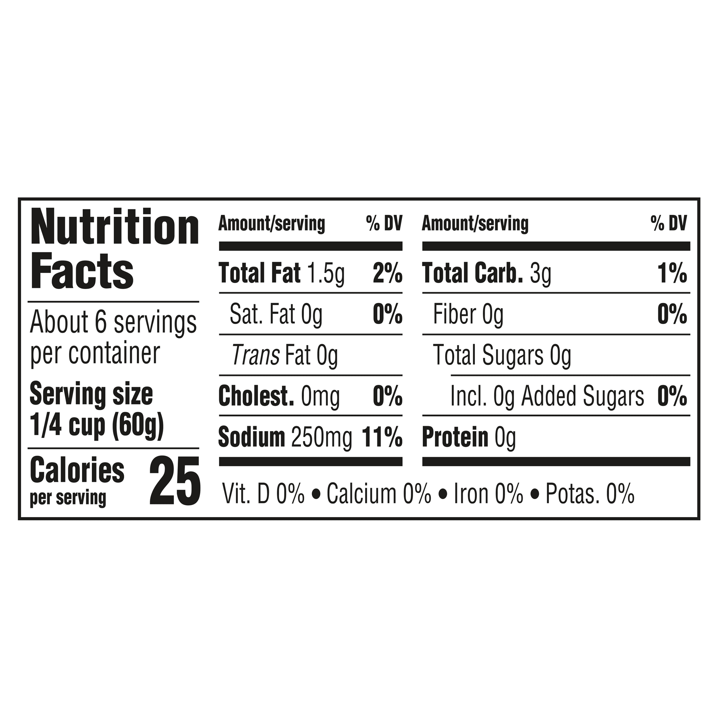Nutrition info for this product.