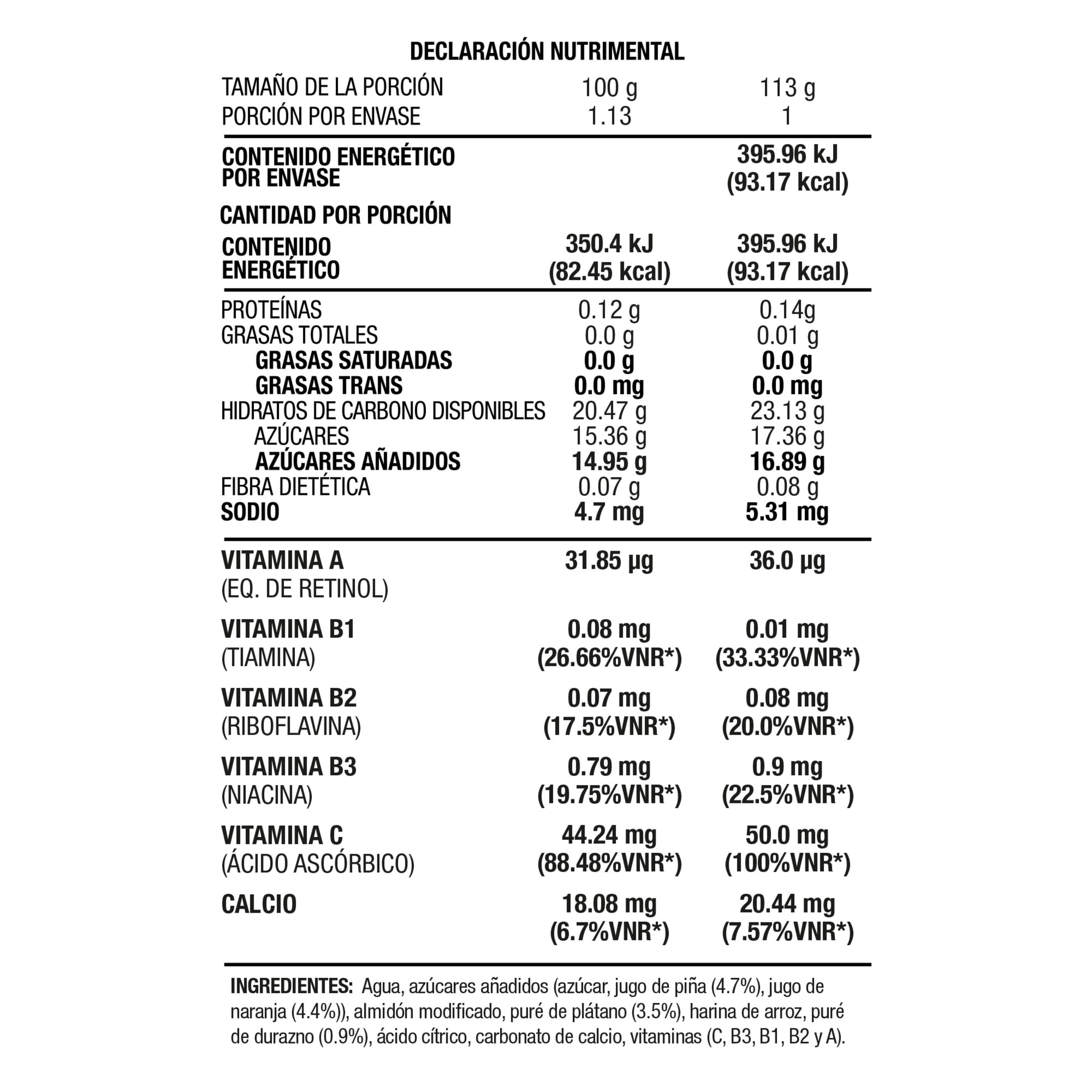 Nutrition info for this product.