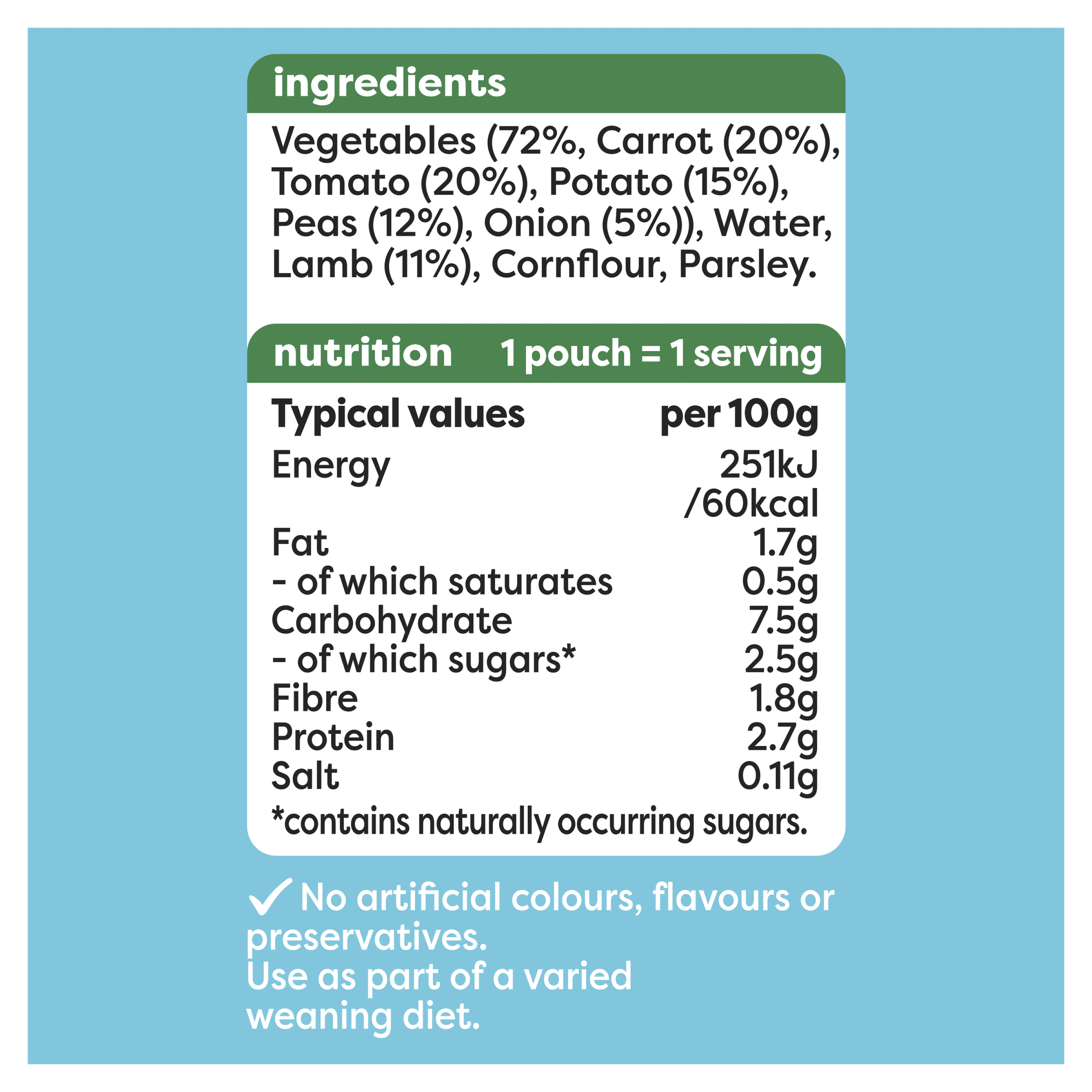 Nutrition info for this product.