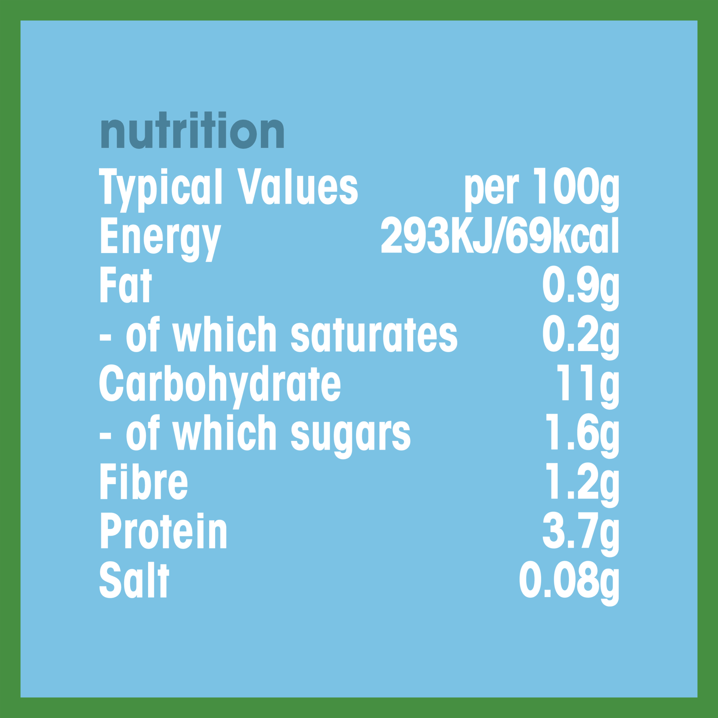 Nutrition info for this product.