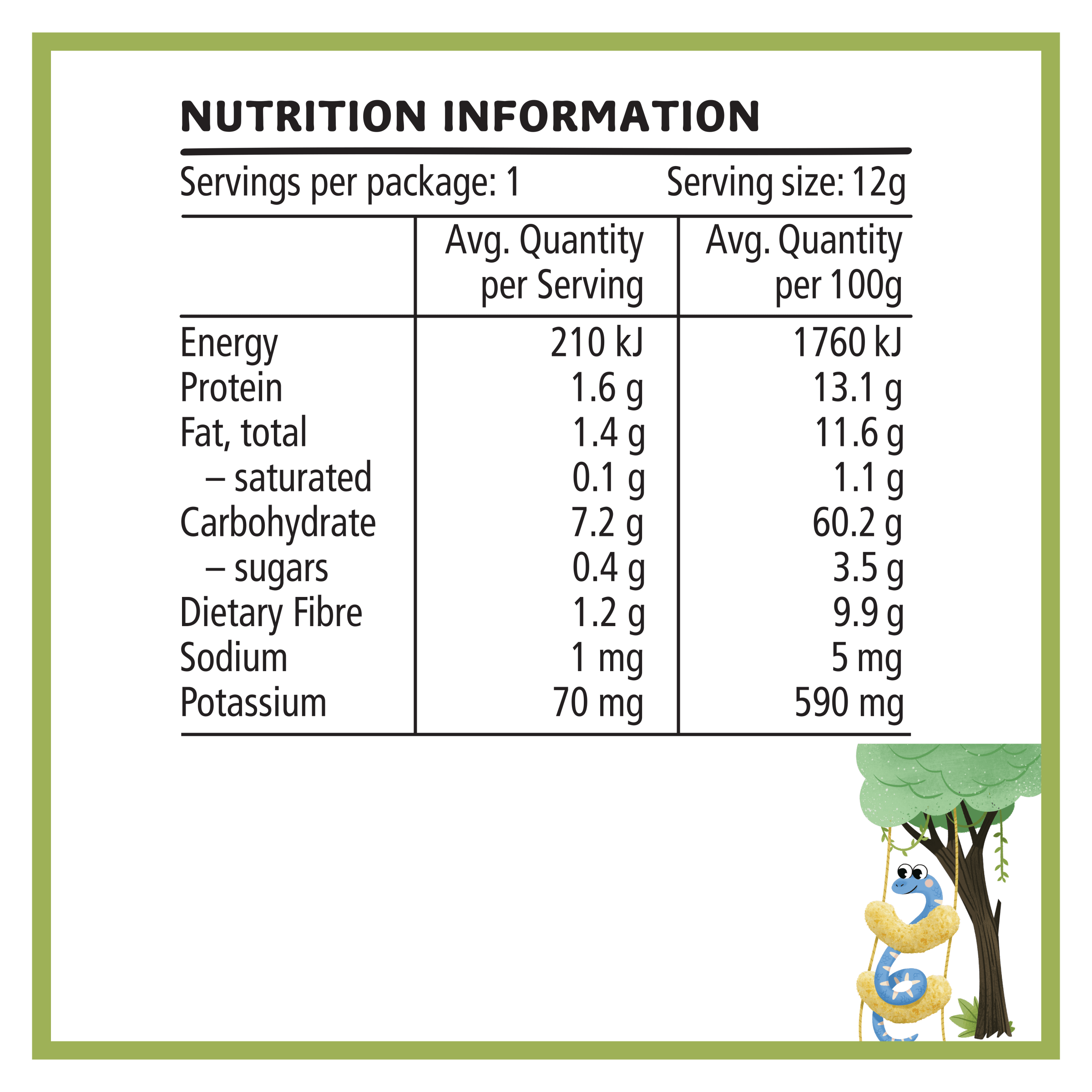 Nutrition info for this product.