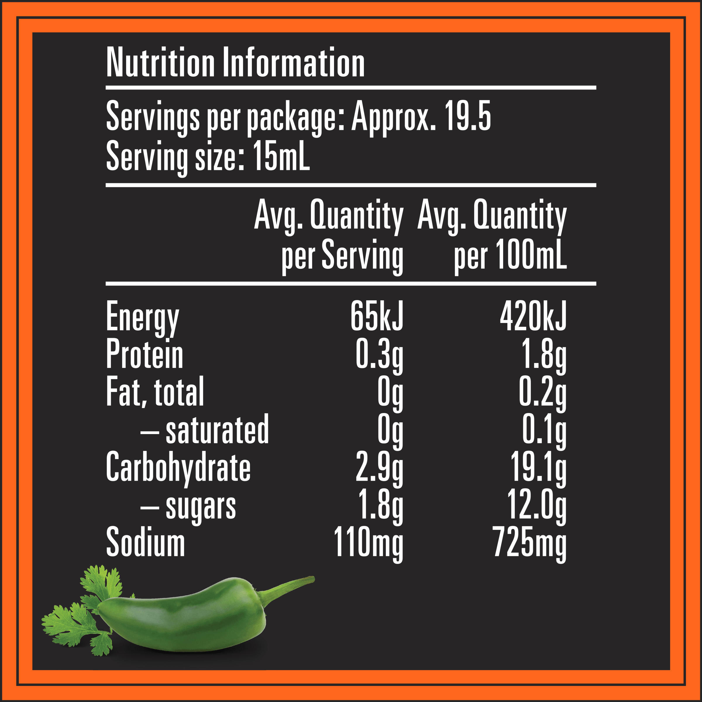 Nutrition info for this product.