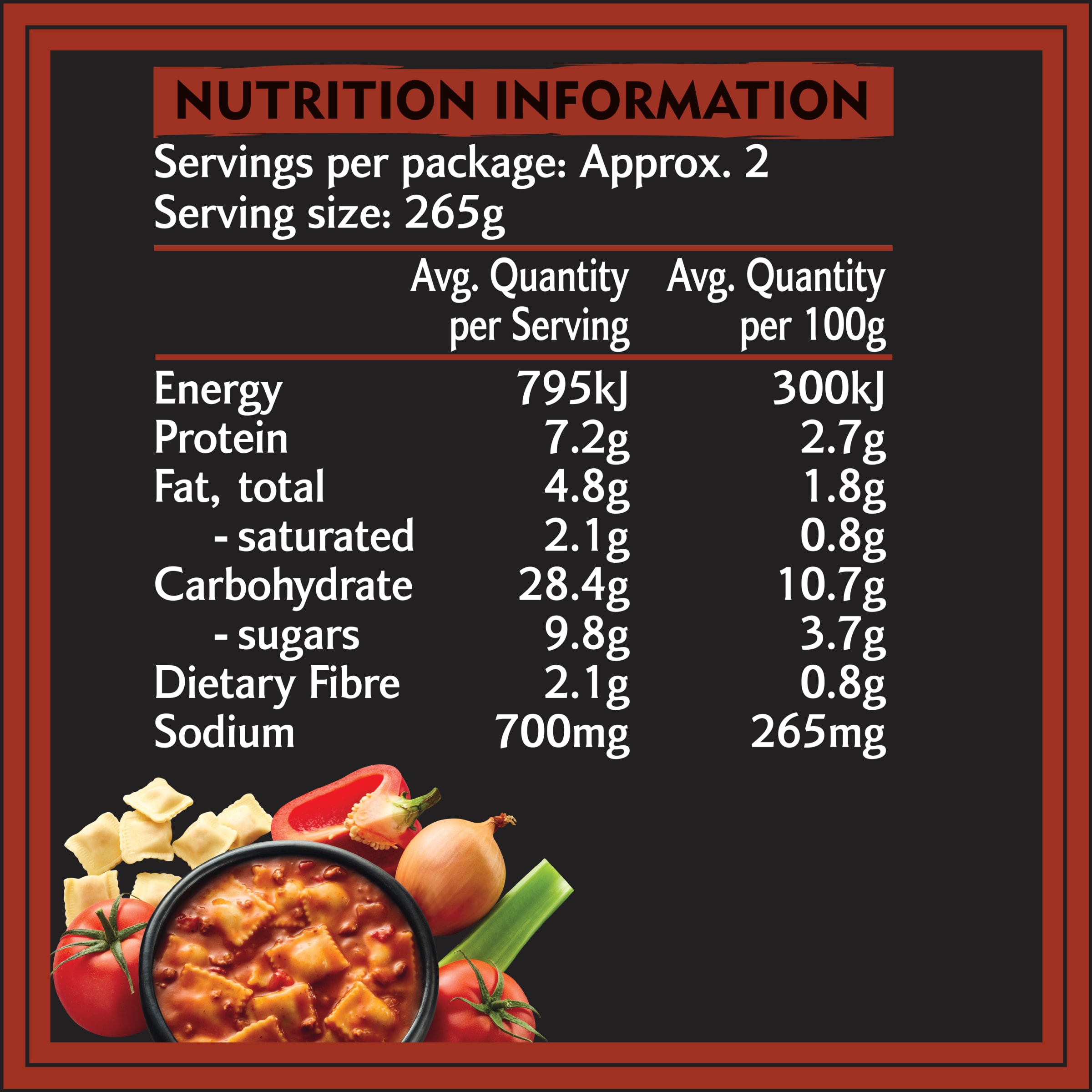 Nutrition info for this product.