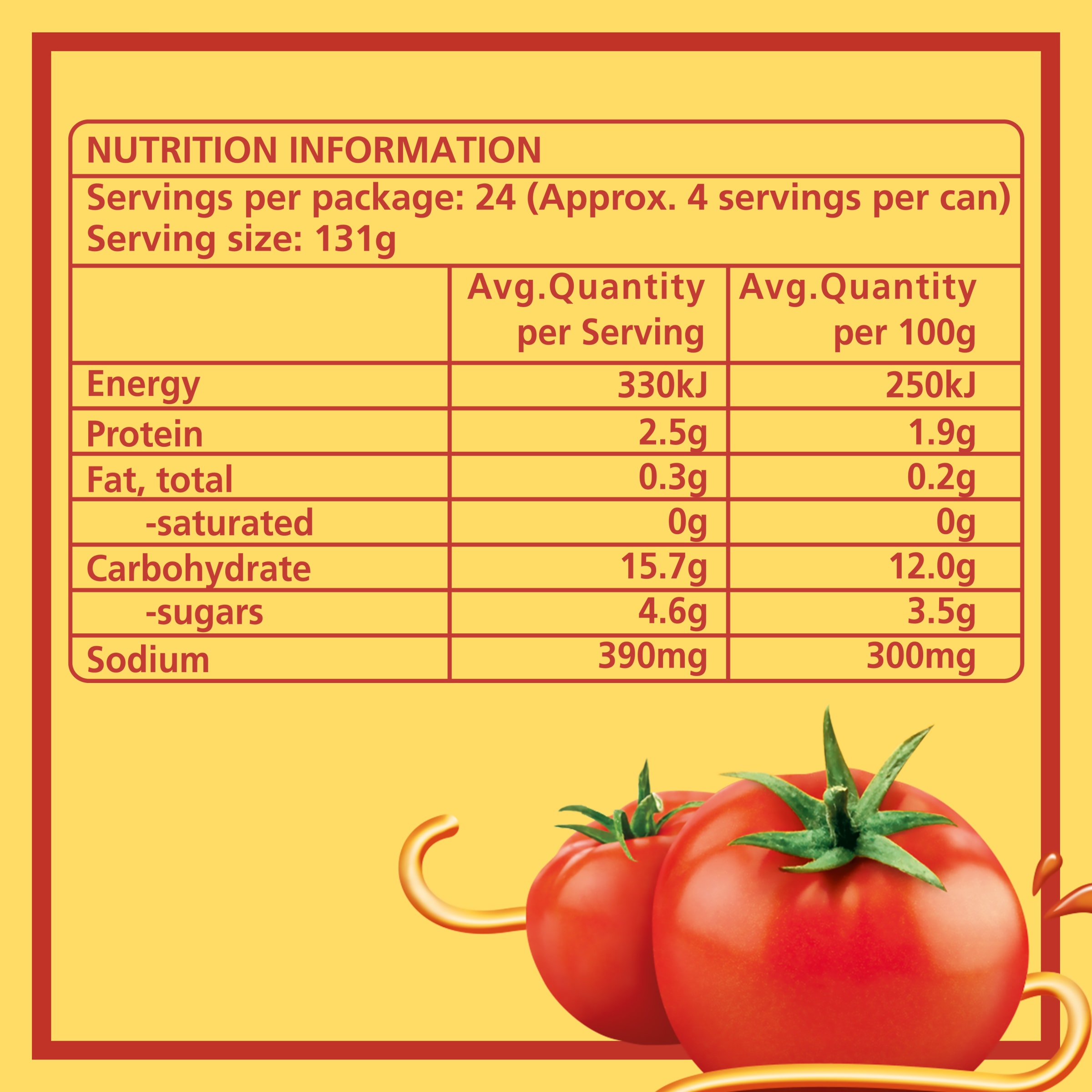 Nutrition info for this product.