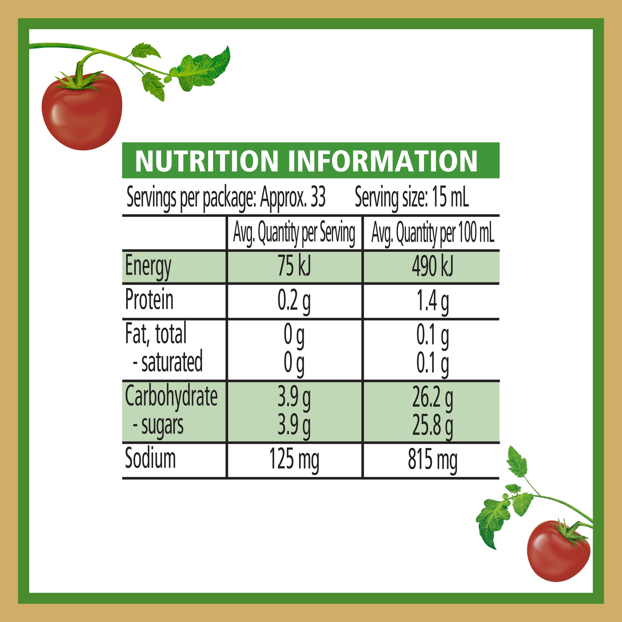Nutrition info for this product.
