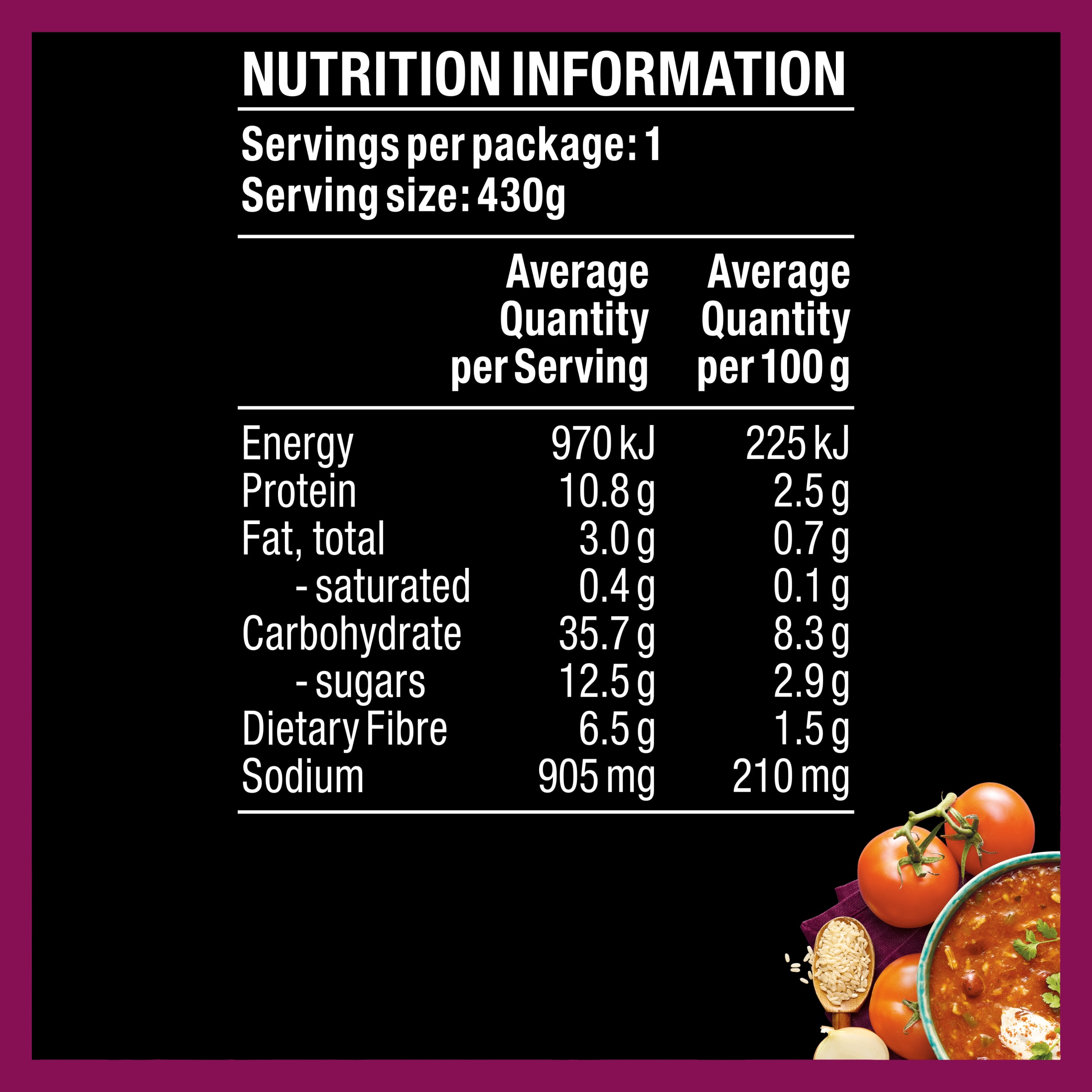 Nutrition info for this product.