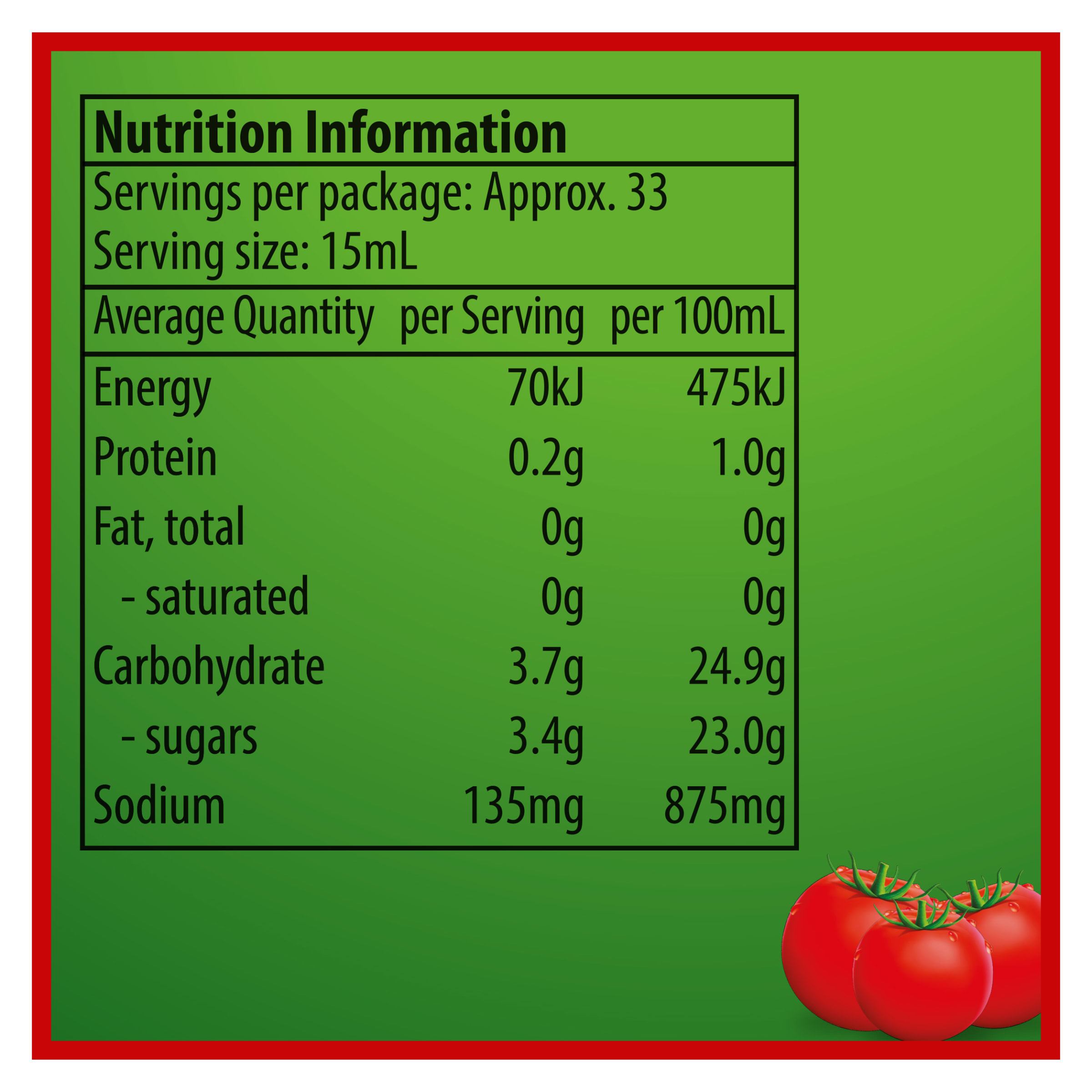 Nutrition info for this product.
