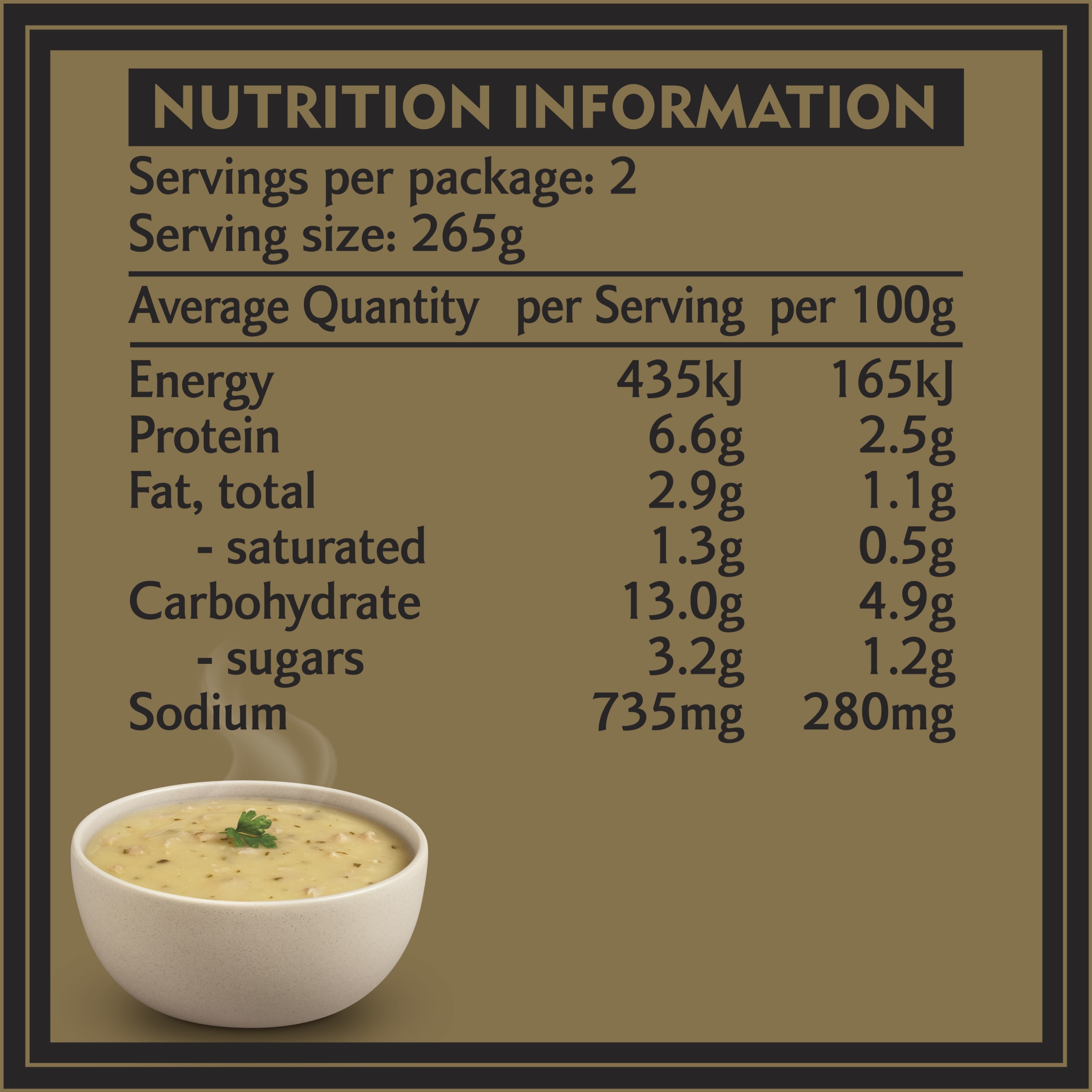 Nutrition info for this product.