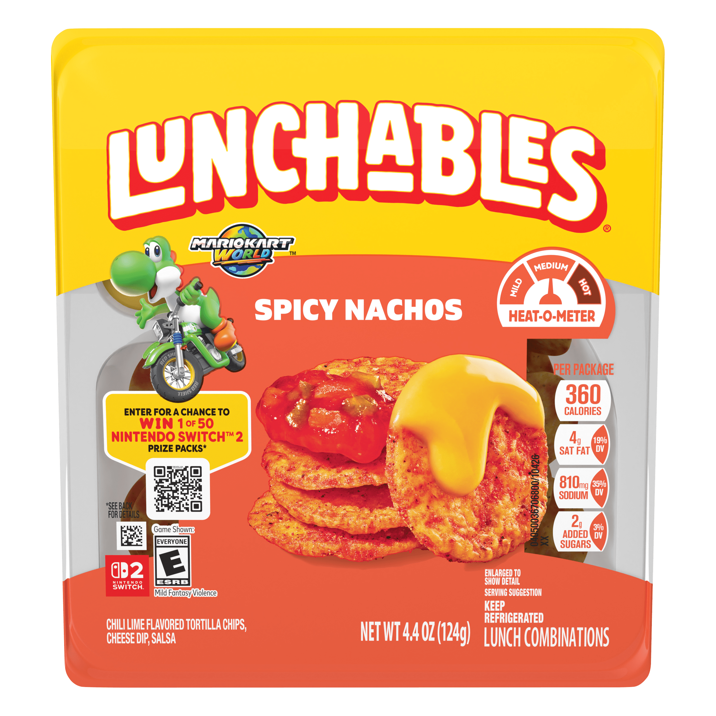 Spicy Nachos with Chili Lime Flavored Tortilla Chips, Cheese Dip & Salsa