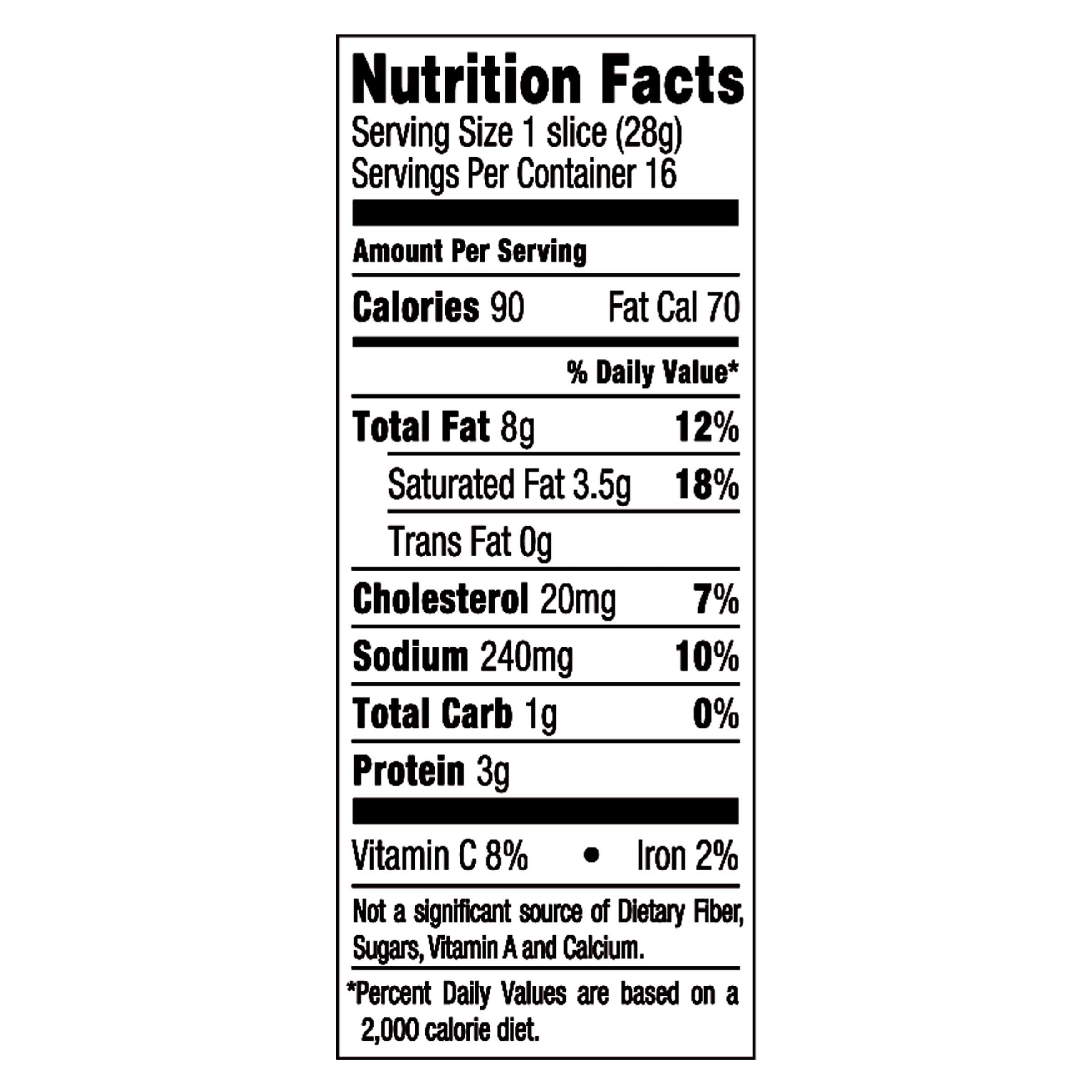 Nutrition info for this product.