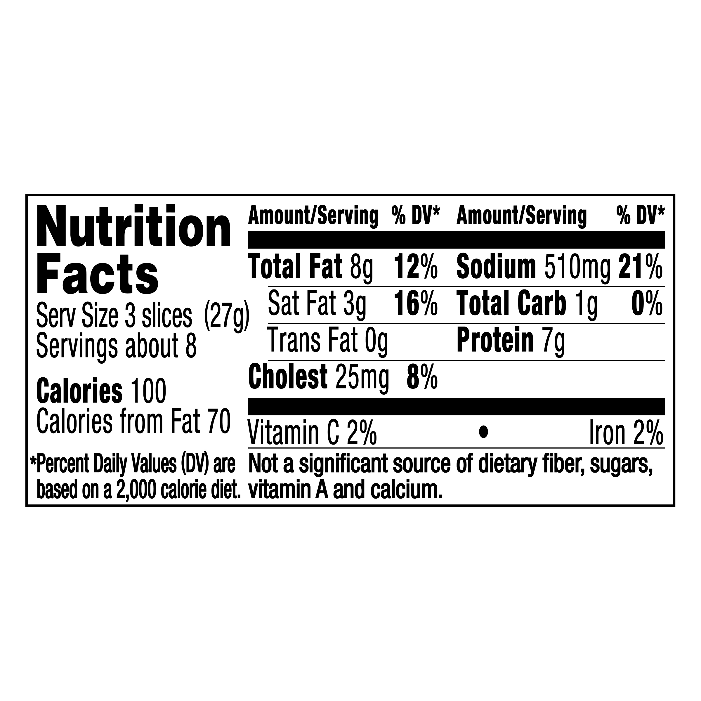 Nutrition info for this product.