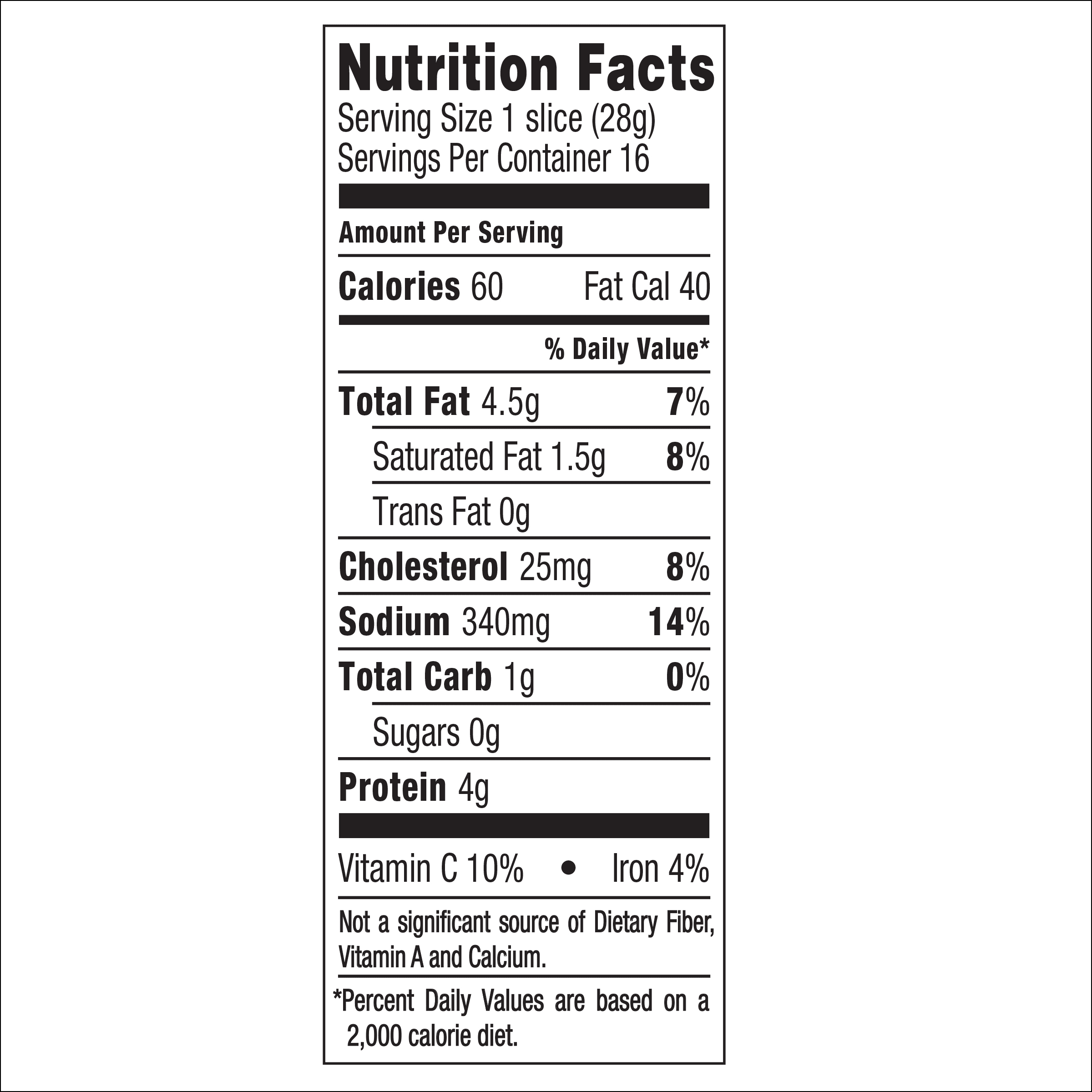 Nutrition info for this product.