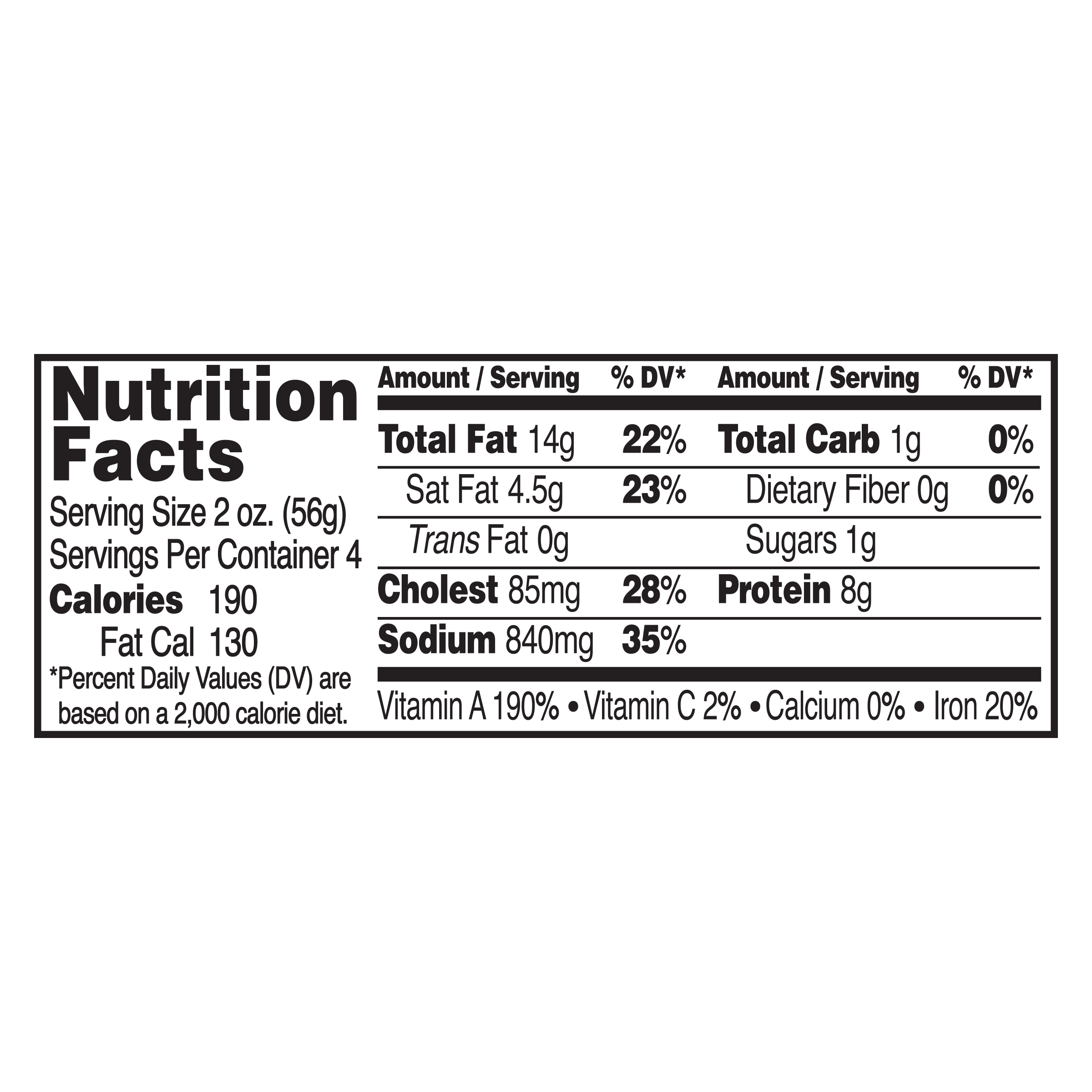 Nutrition info for this product.
