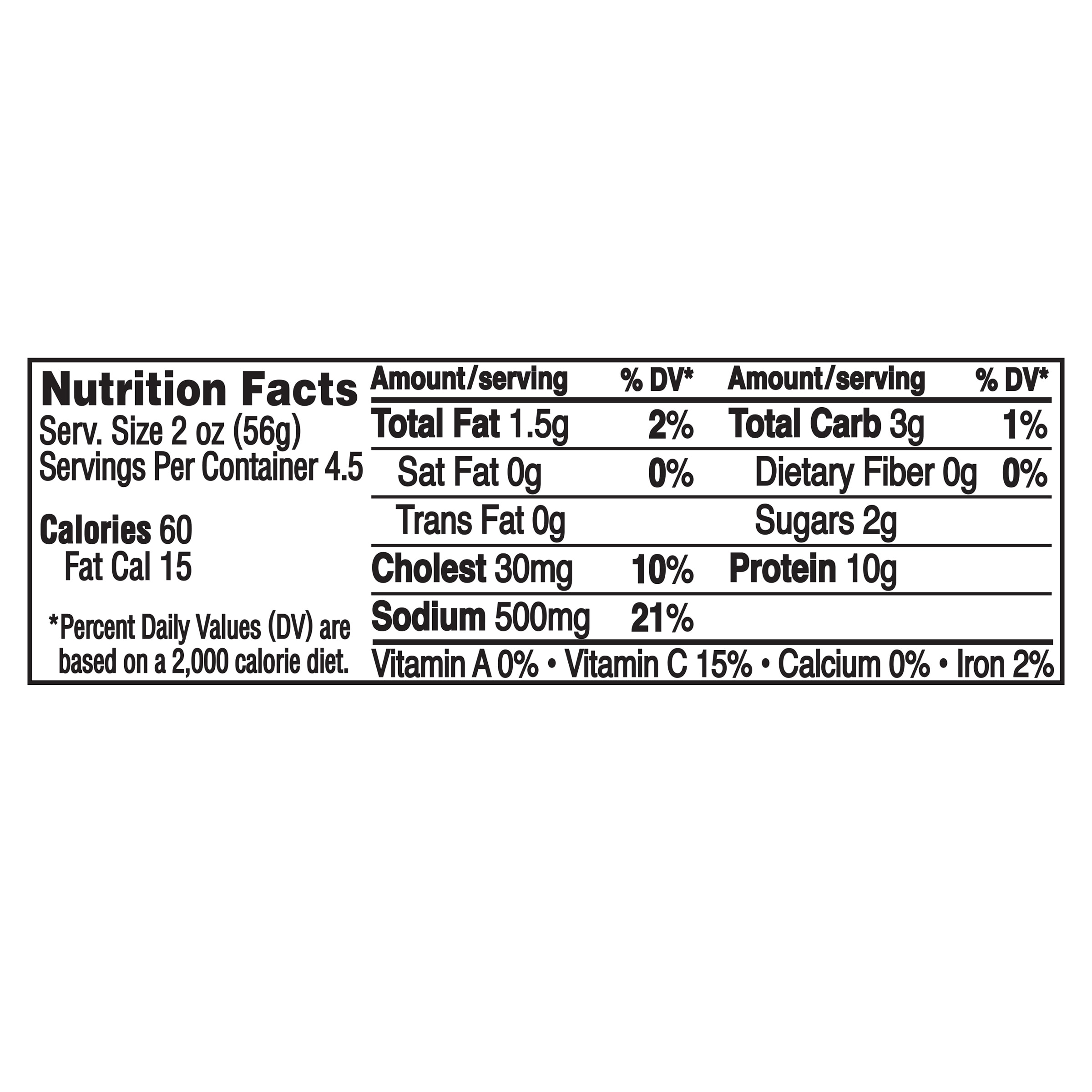 Nutrition info for this product.