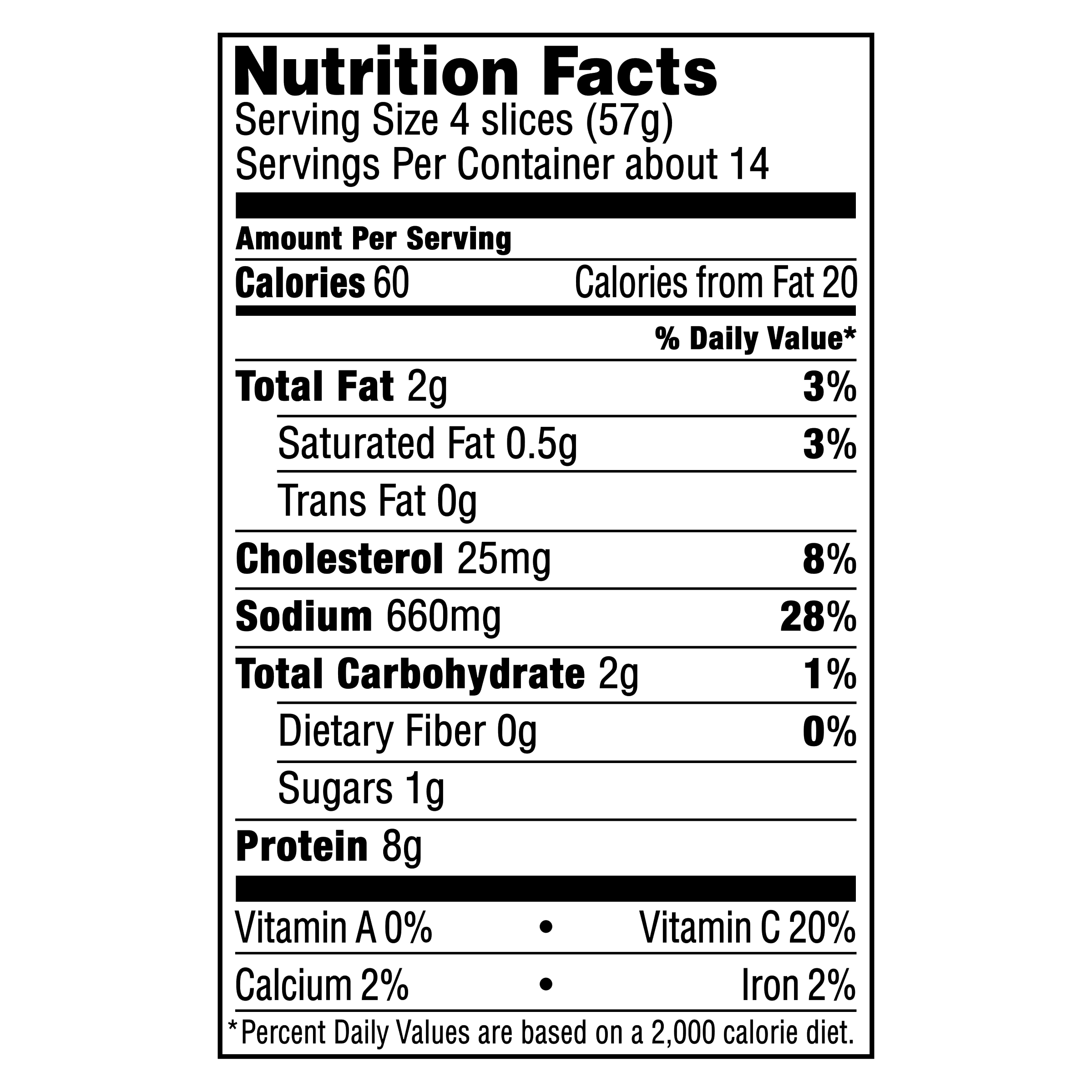 Nutrition info for this product.