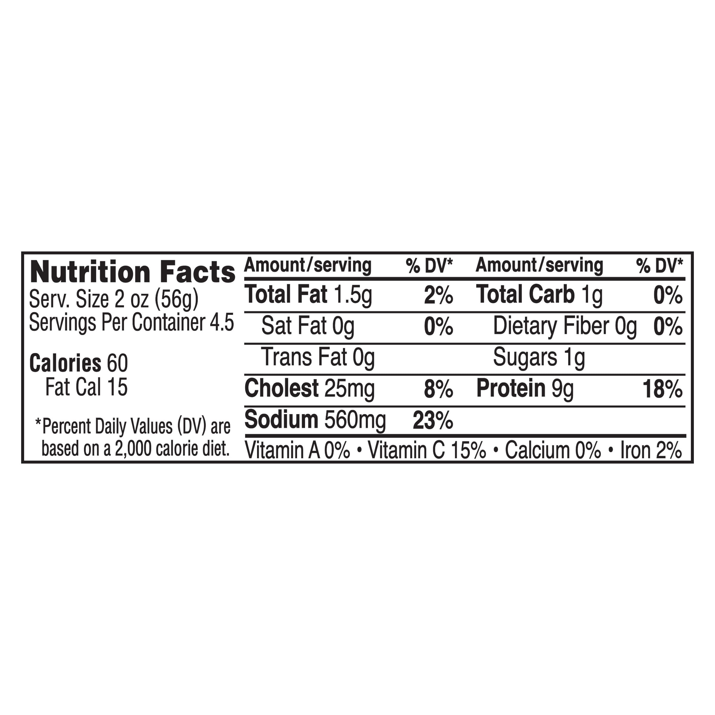 Nutrition info for this product.