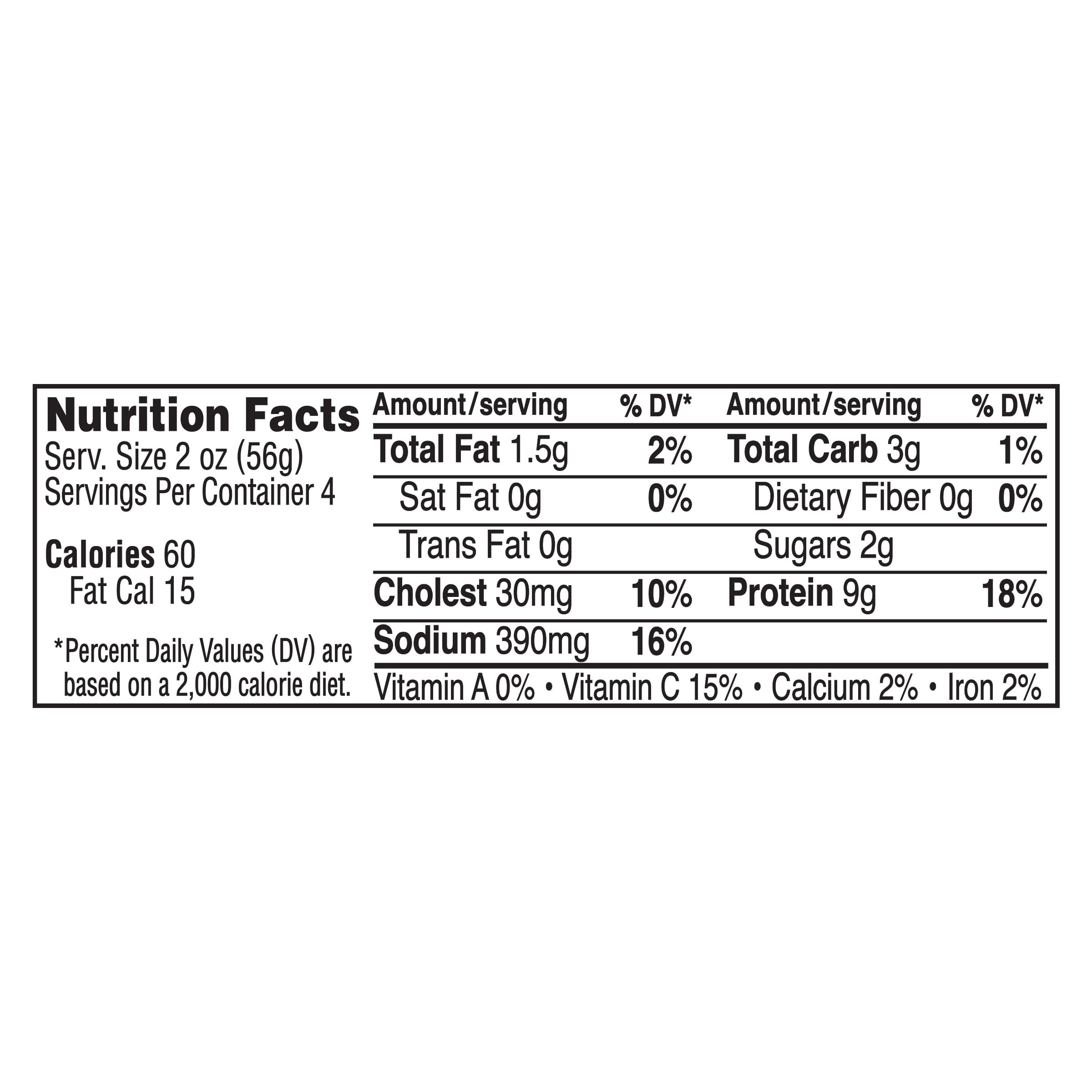 Nutrition info for this product.