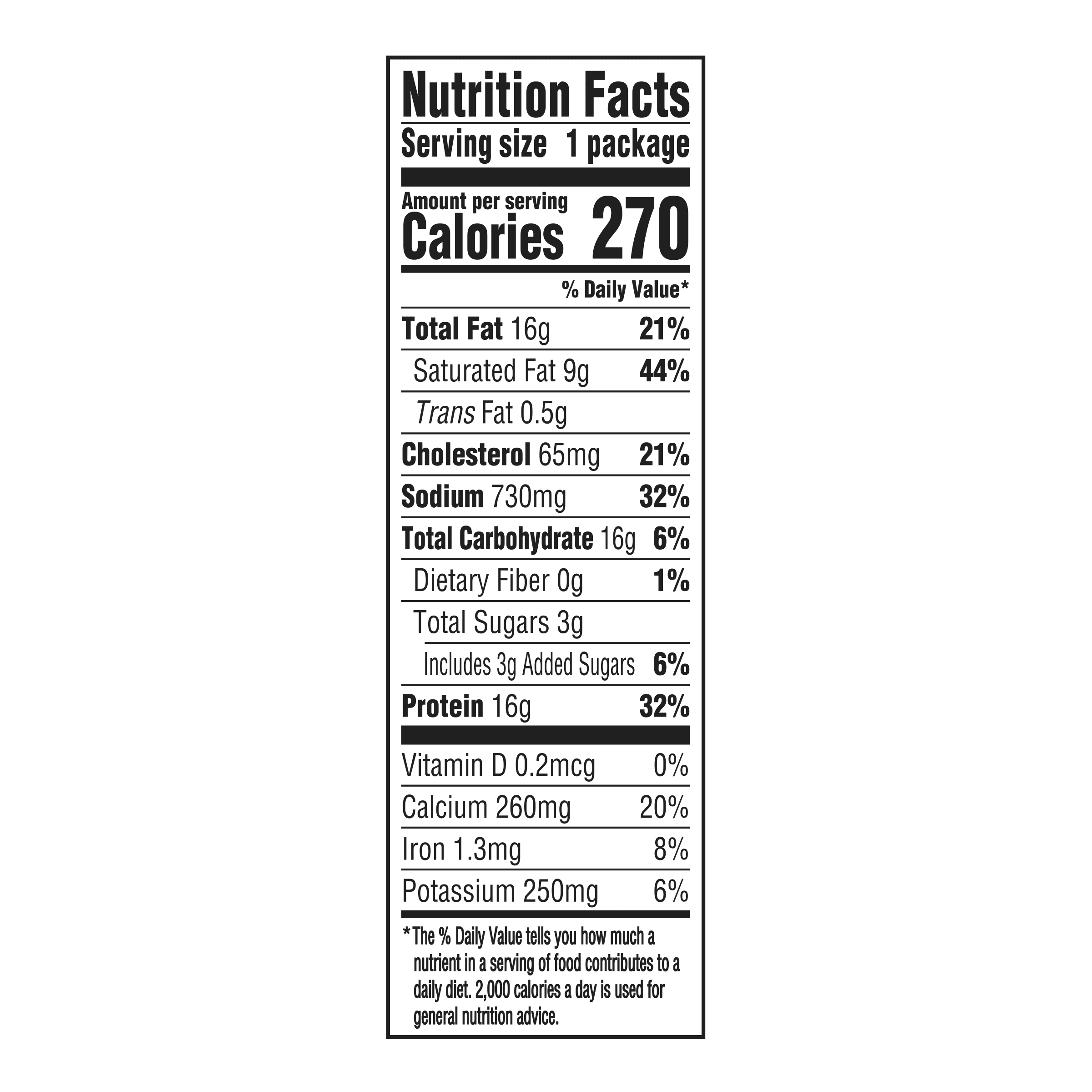 Nutrition info for this product.