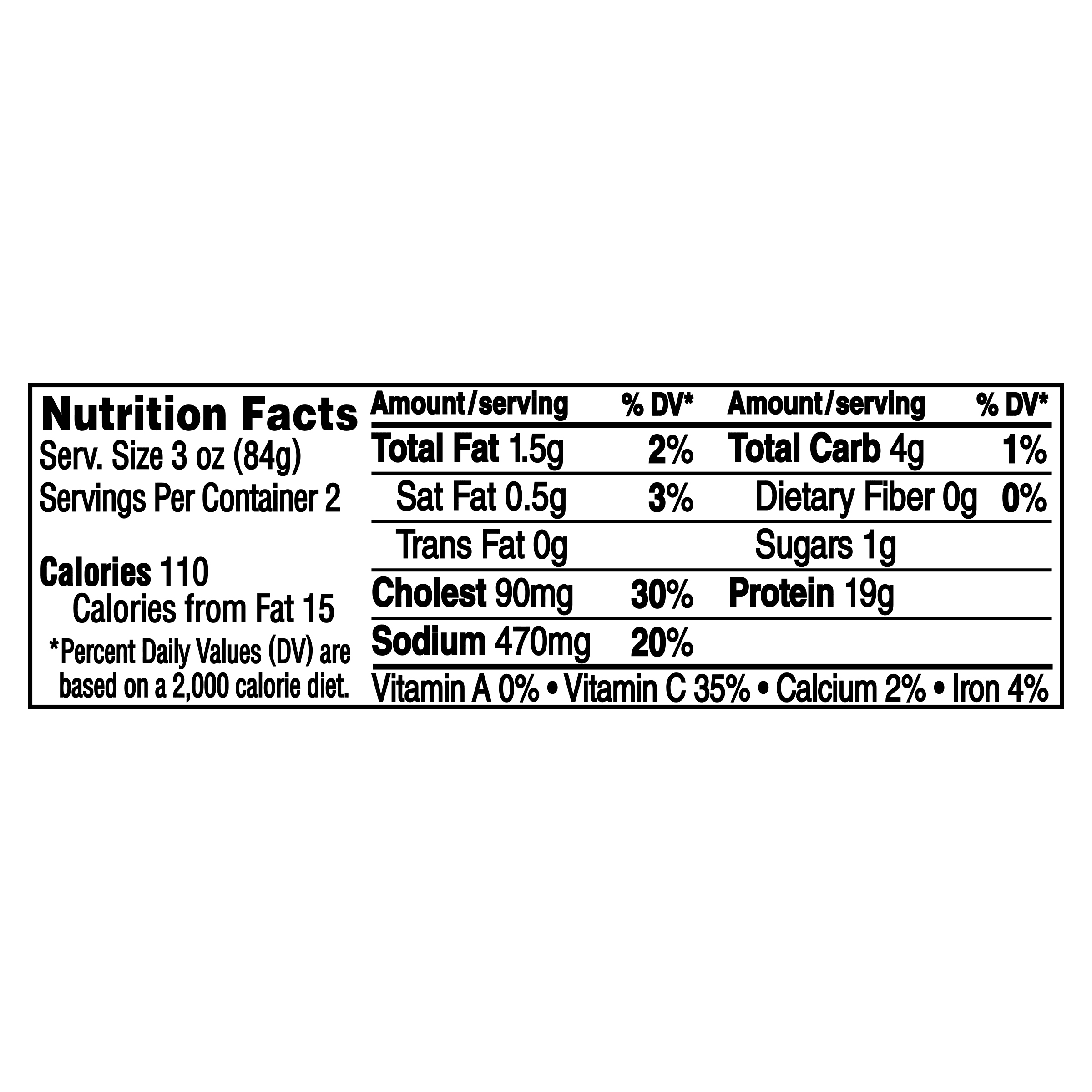 Nutrition info for this product.