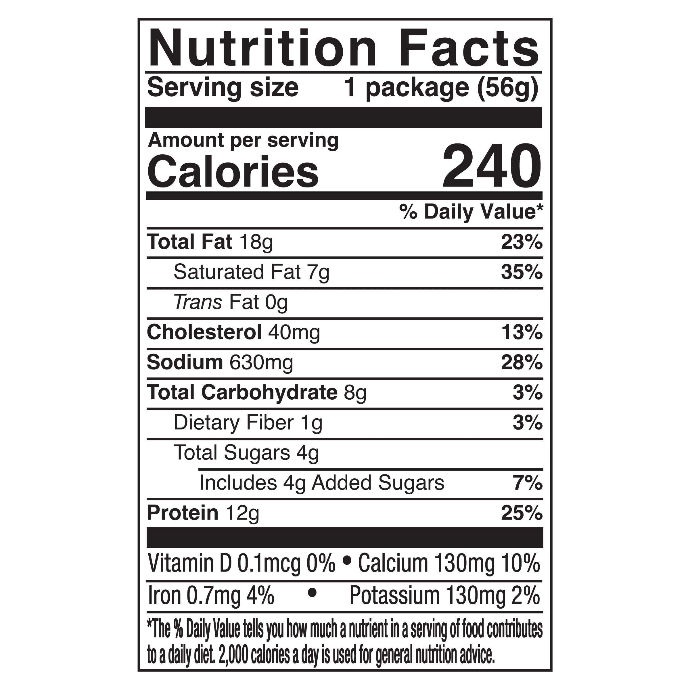 Nutrition info for this product.
