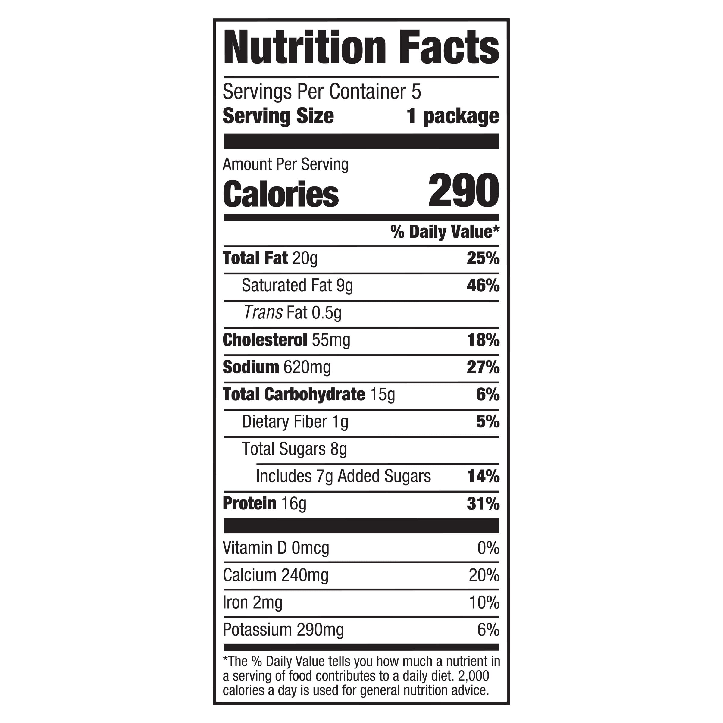 Nutrition info for this product.