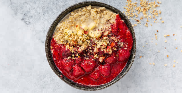 Himbeeren Apfel Porridge