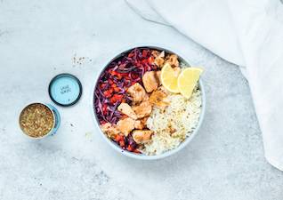 Lachs Reis Bowl