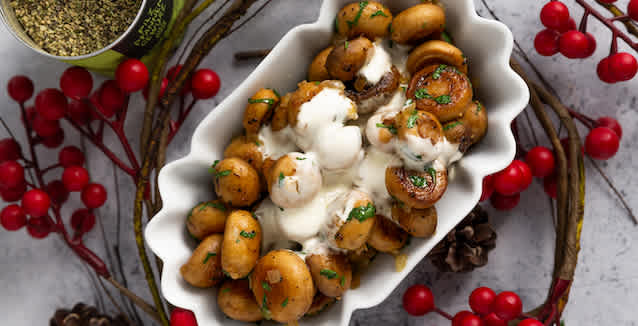 Champignons mit Knoblauchdip