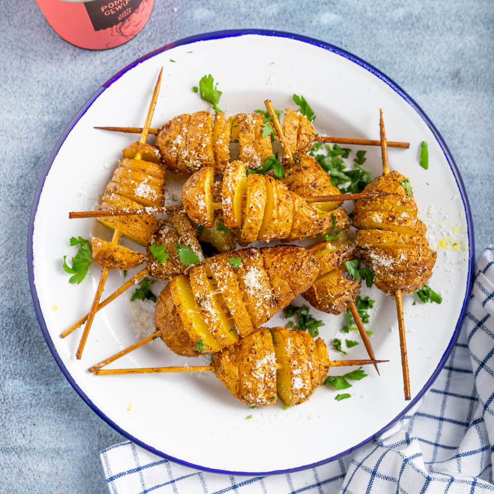 Fächerkartoffeln am Spieß